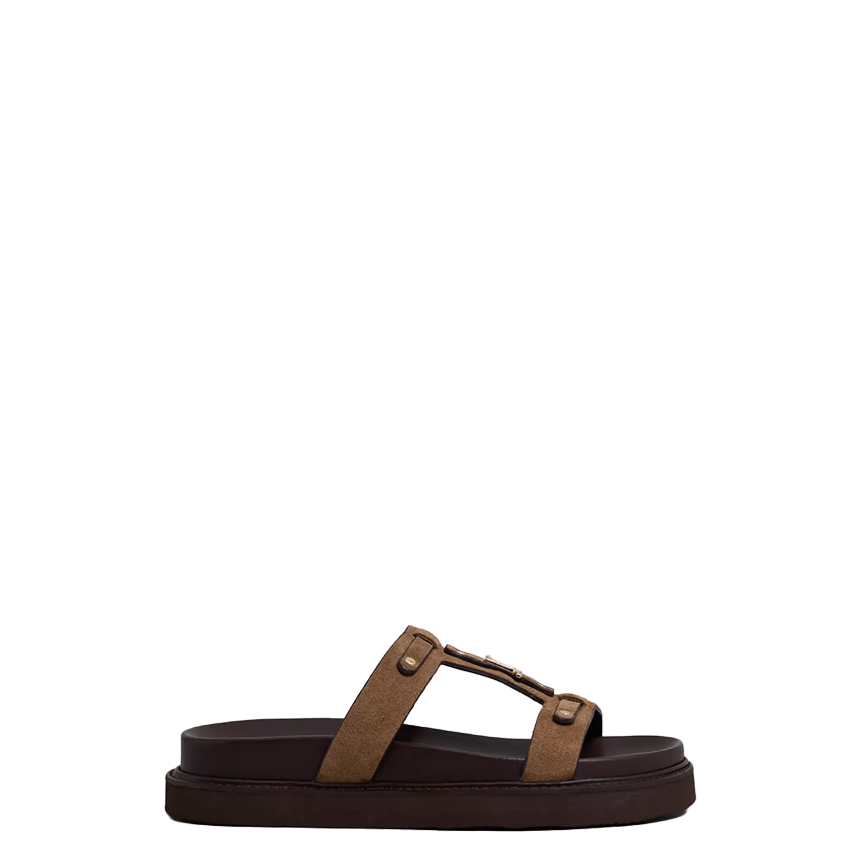 Sandales à plateformes en cuir Marron LUANA