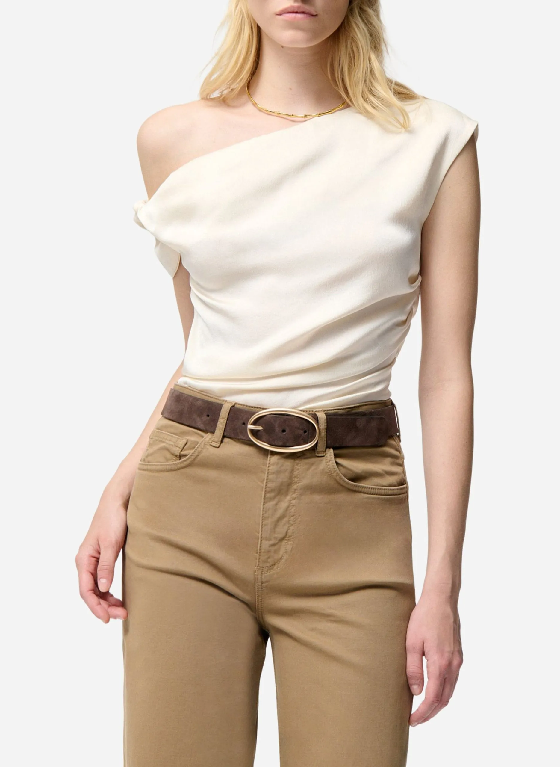 Top col asymétrique Blanc EZAI
