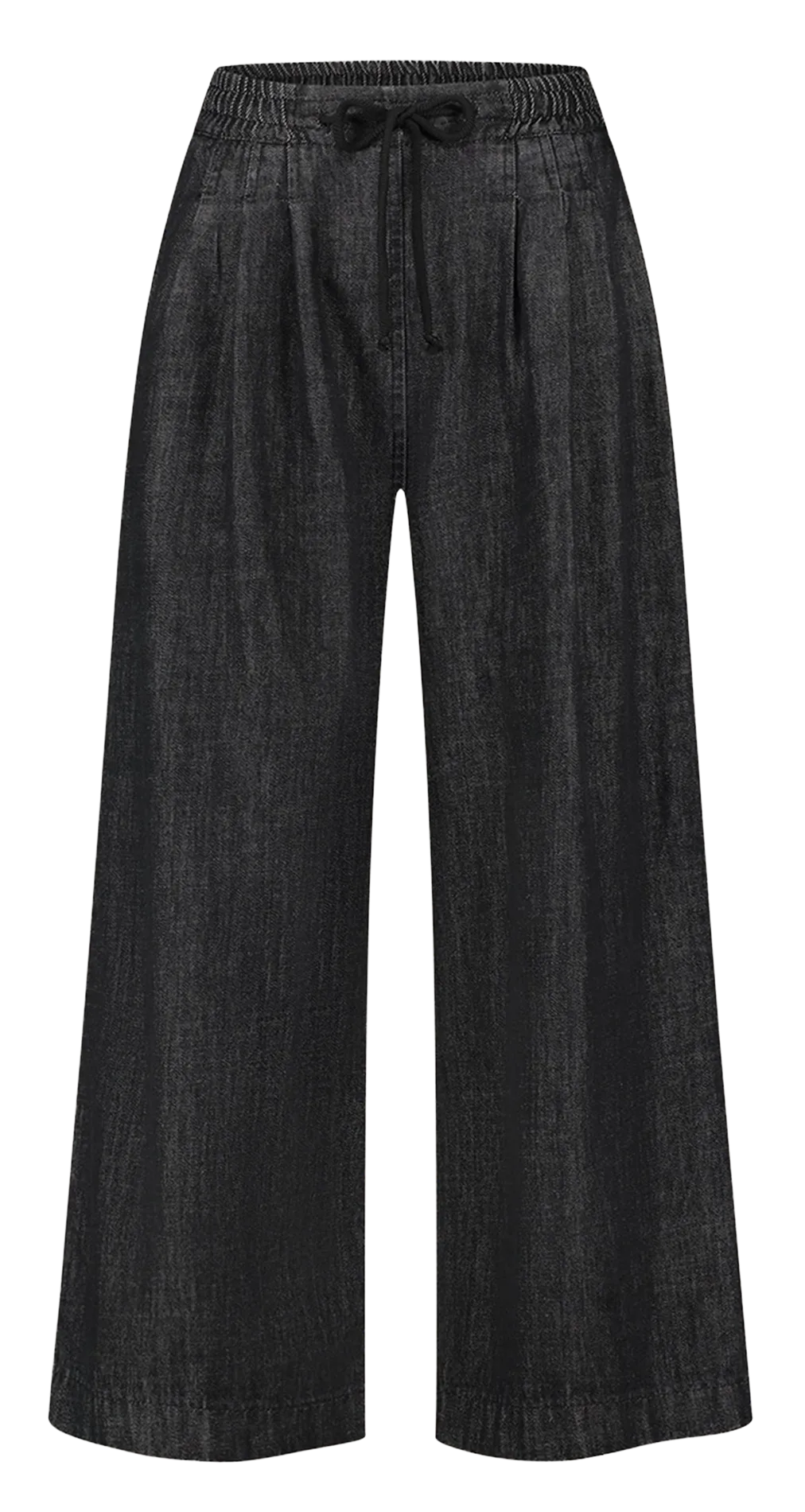 Pantalon large élastiqué en denim Noir JAXX