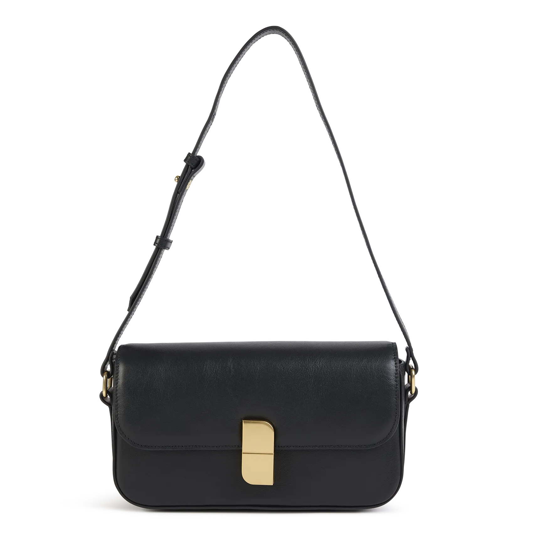 Sac baguette en cuir Noir ALICE