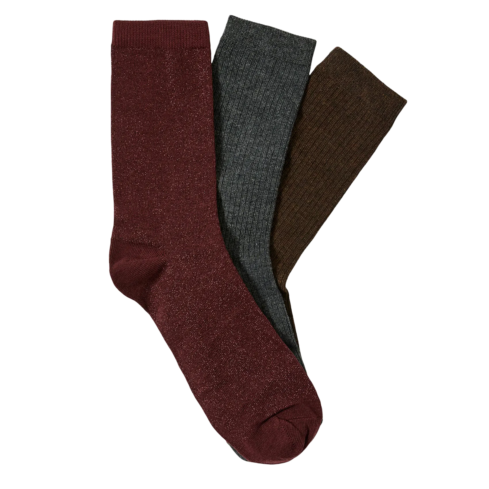 Pack 3 chaussettes en coton bio Prune ESTHER