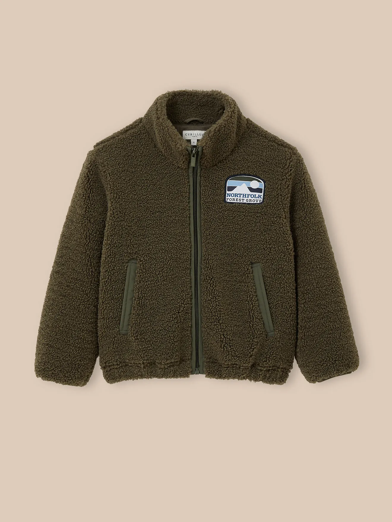 Cardigan zippé en sherpa Vert