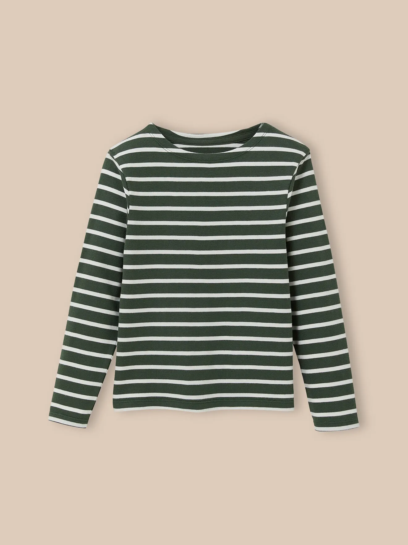 T-shirt marinière en coton biologique Vert