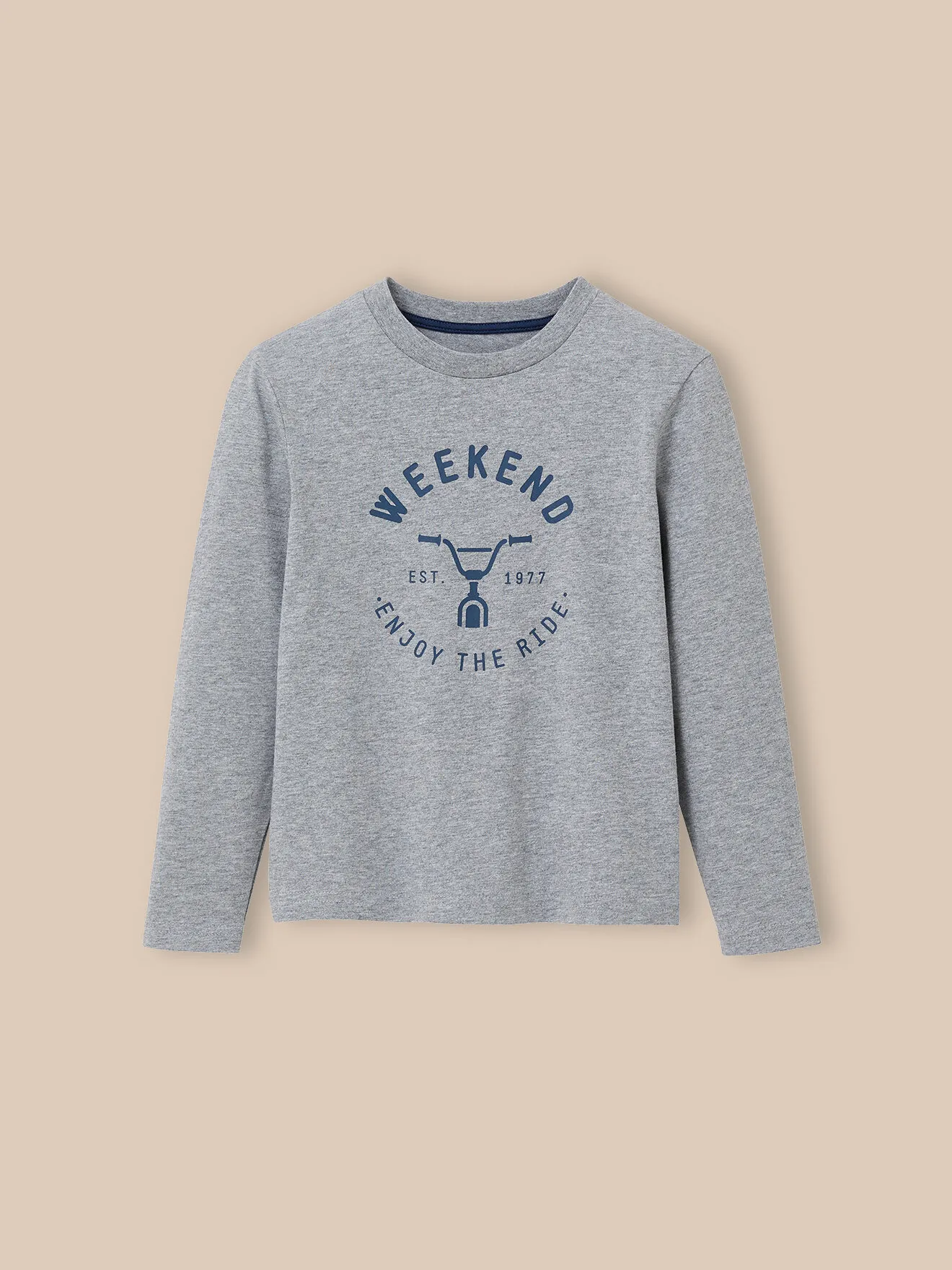 T-shirt imprimé en coton biologique Gris