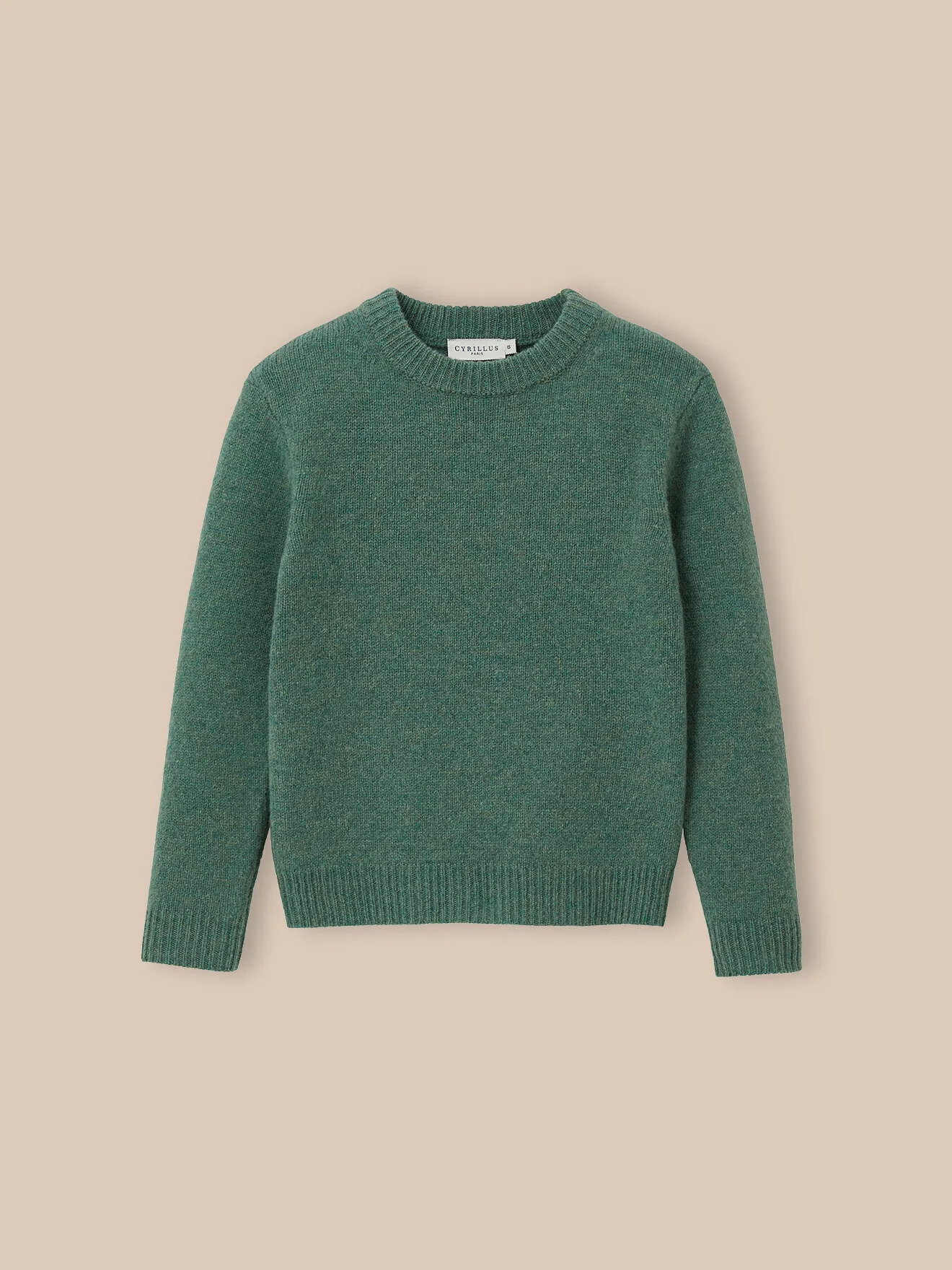 Pull en laine merinos Vert