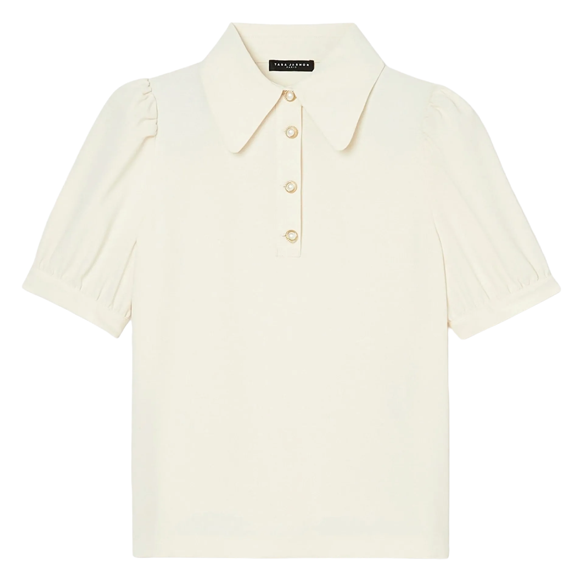 Polo manches courtes à boutons bijoux Beige TONINO