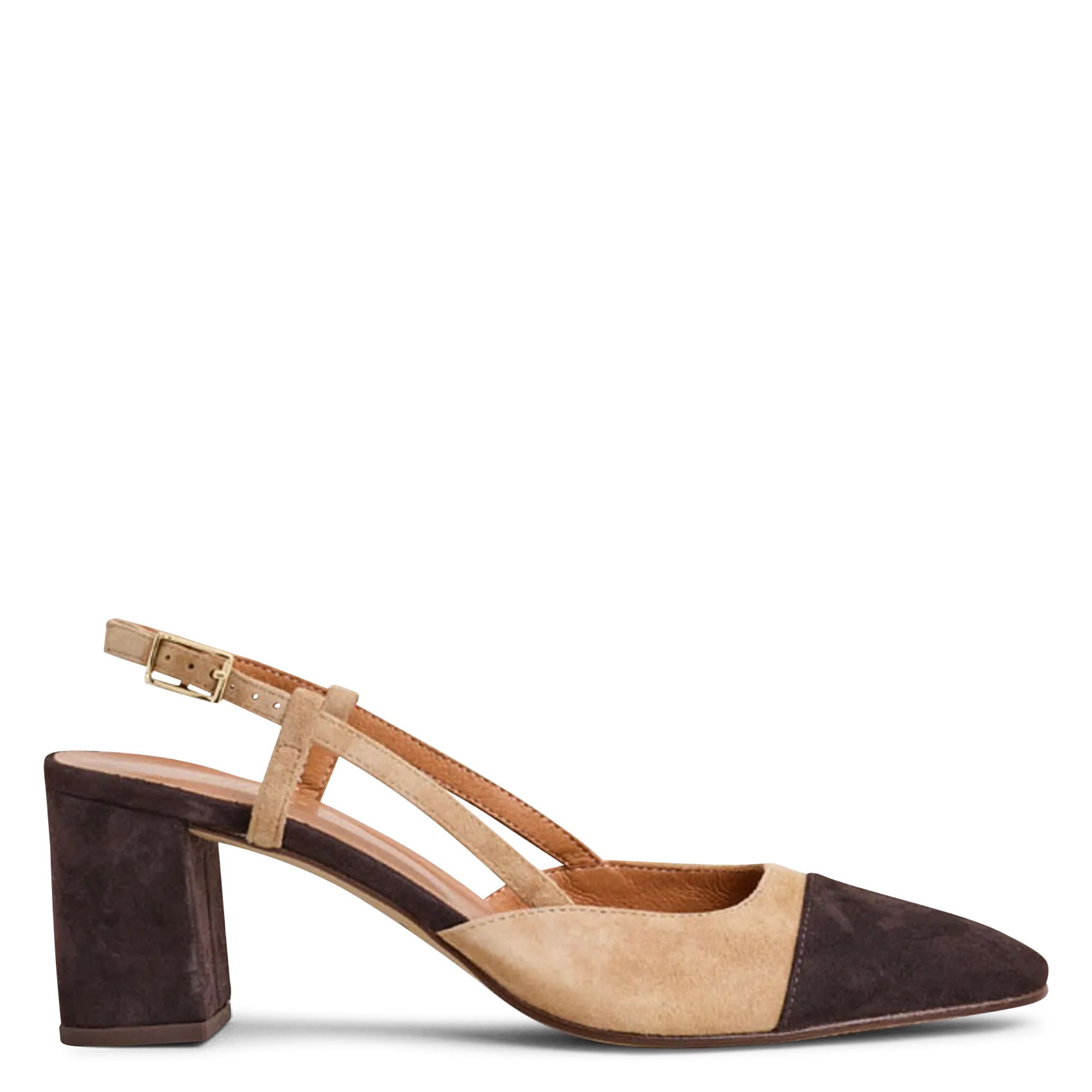 Slingbacks en cuir velours Marron DHAPOP