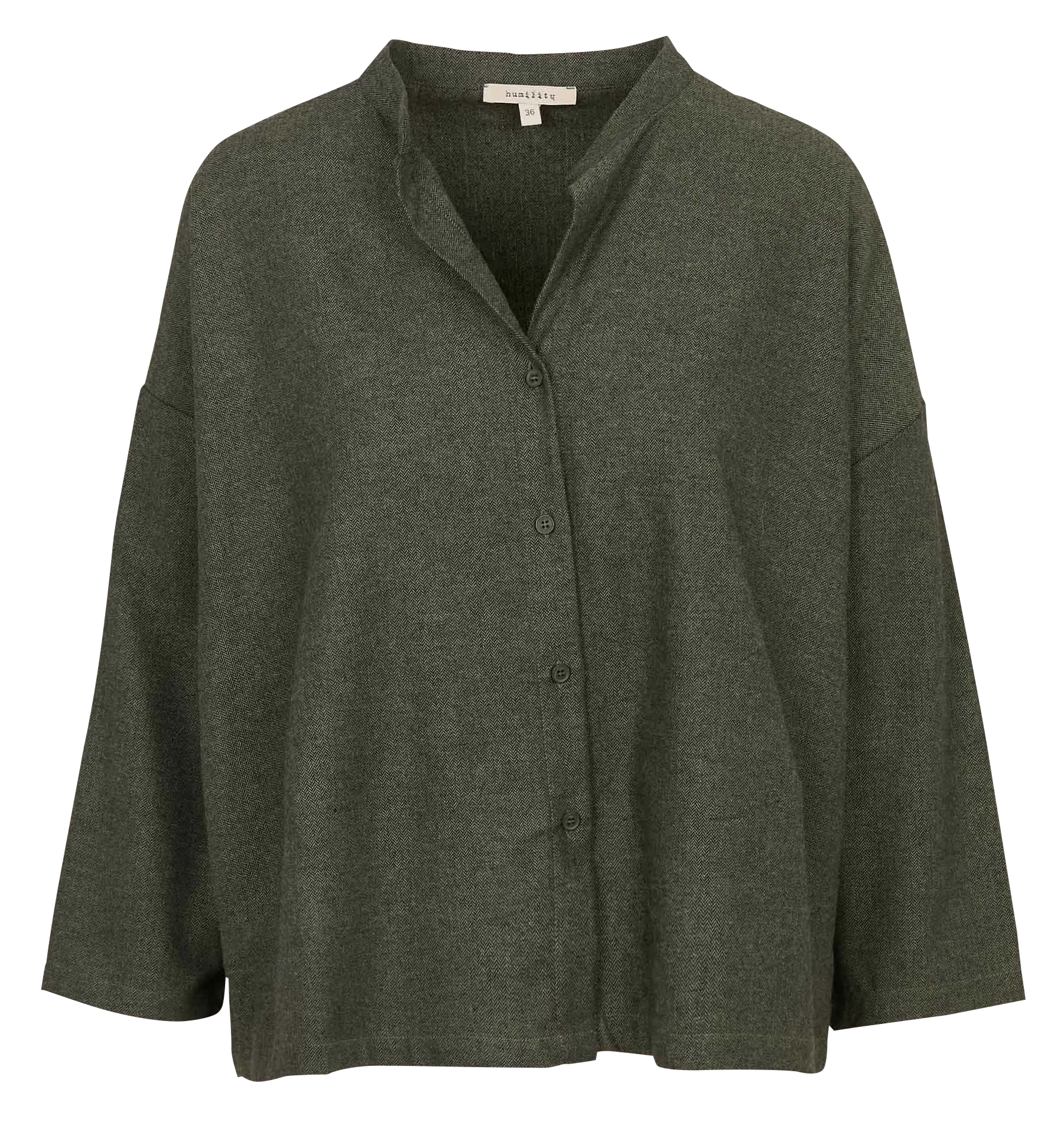 Chemise oversize en coton recyclé mélangé Vert