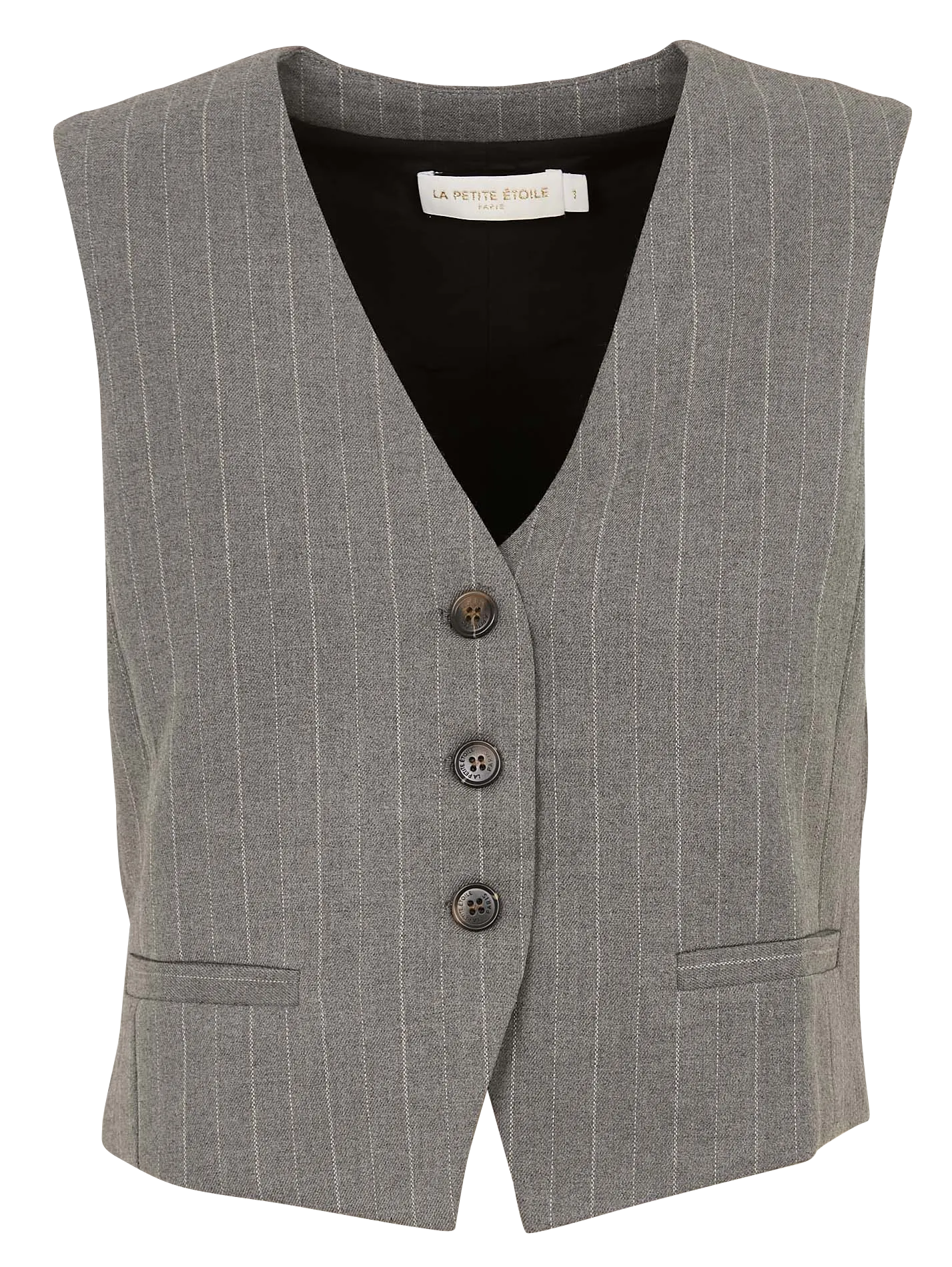 Gilet droit à rayures Gris VAITE