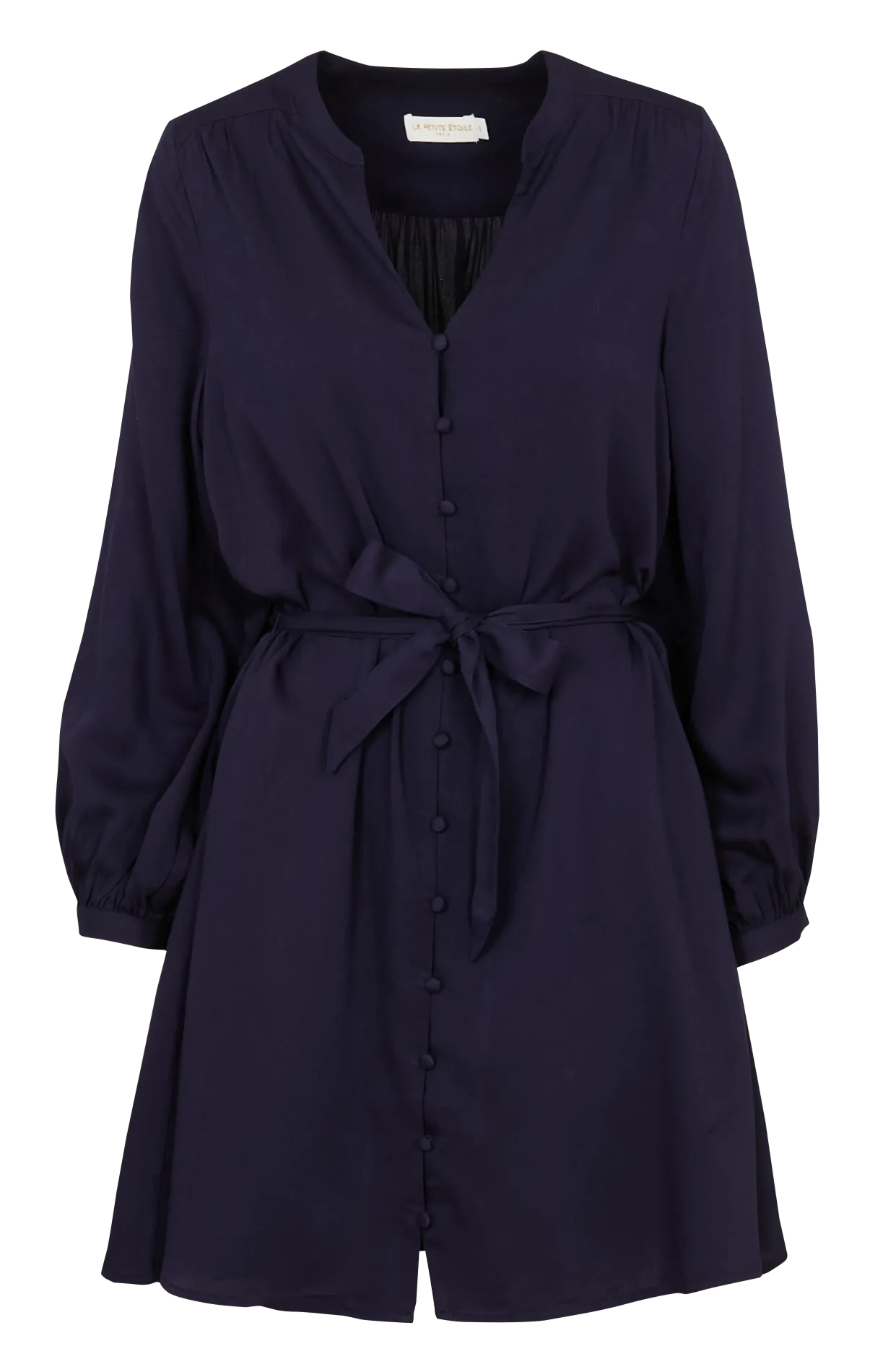 Robe courte col V Bleu RUYAN