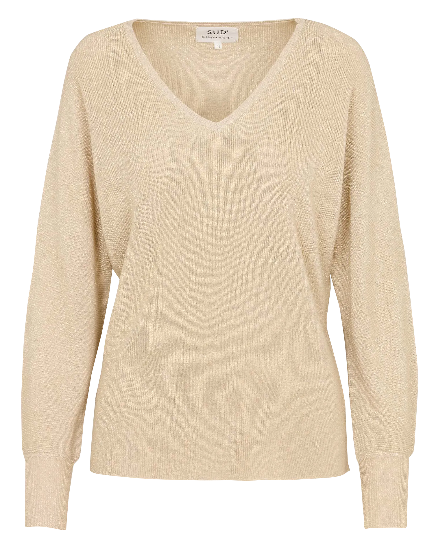 Pull ample pailleté manches chauve-souris Doré MACARENOU