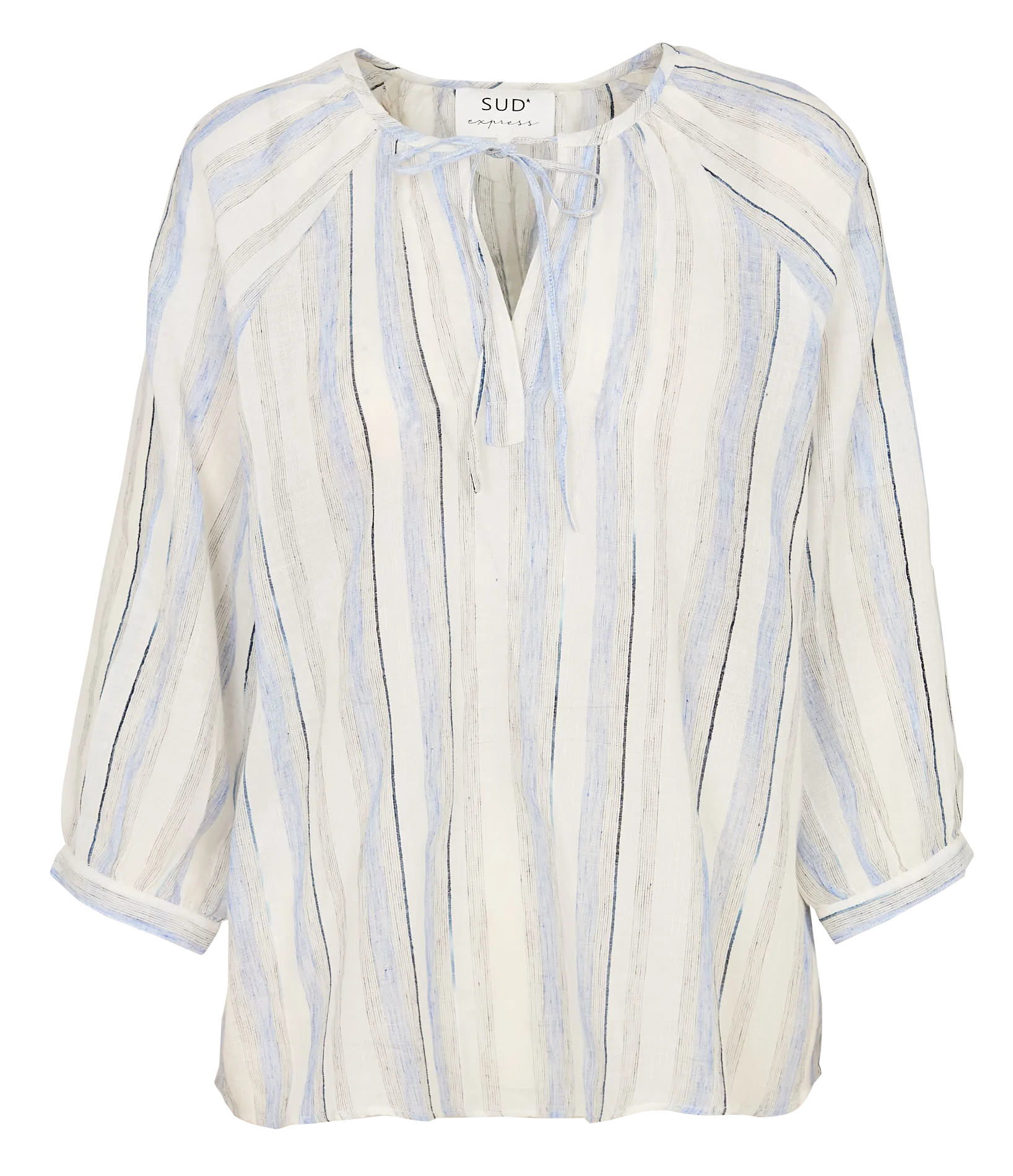 Blouse ample rayée en coton Blanc TOBALT