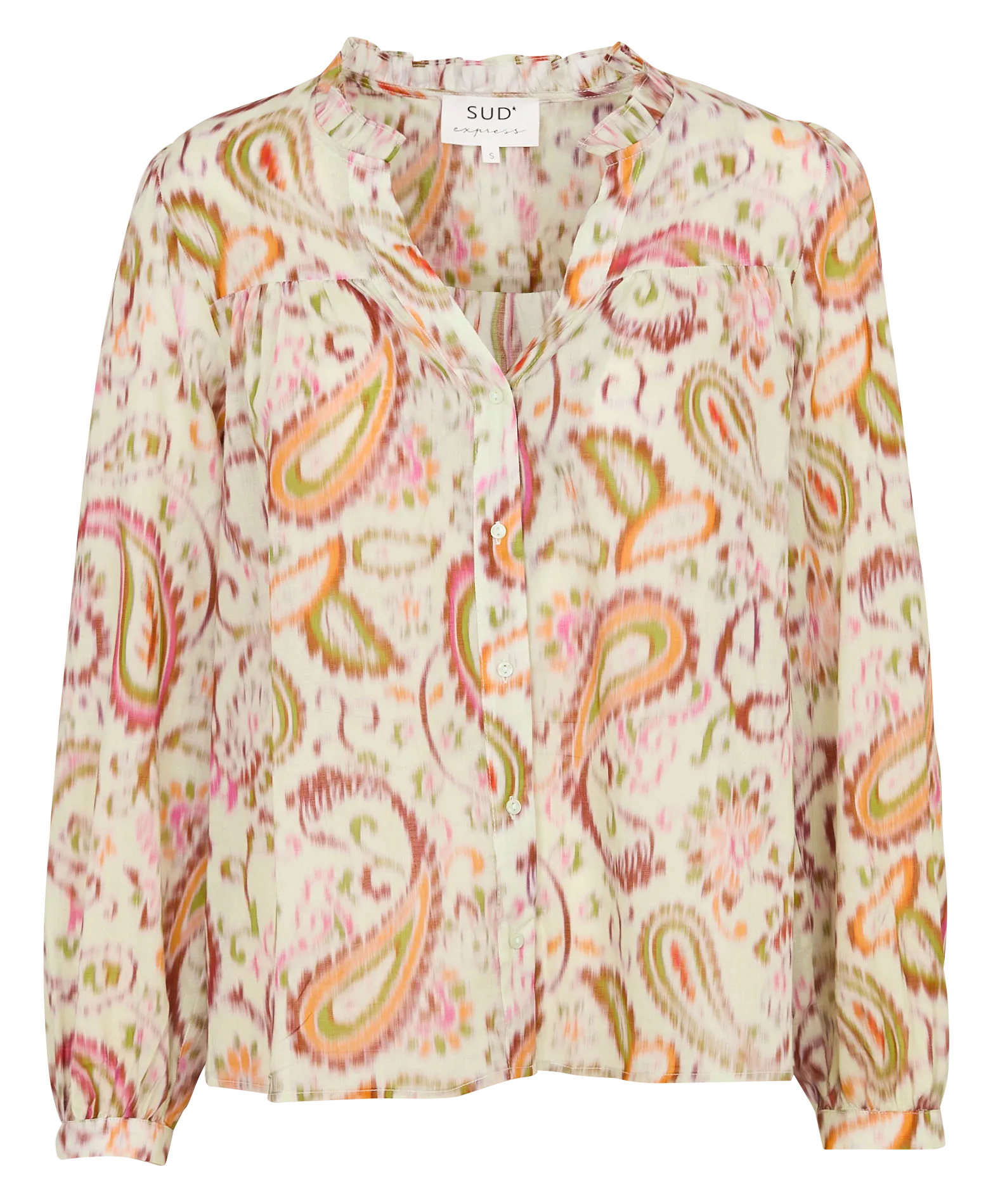 Chemise col V imprimée Vert TELEA