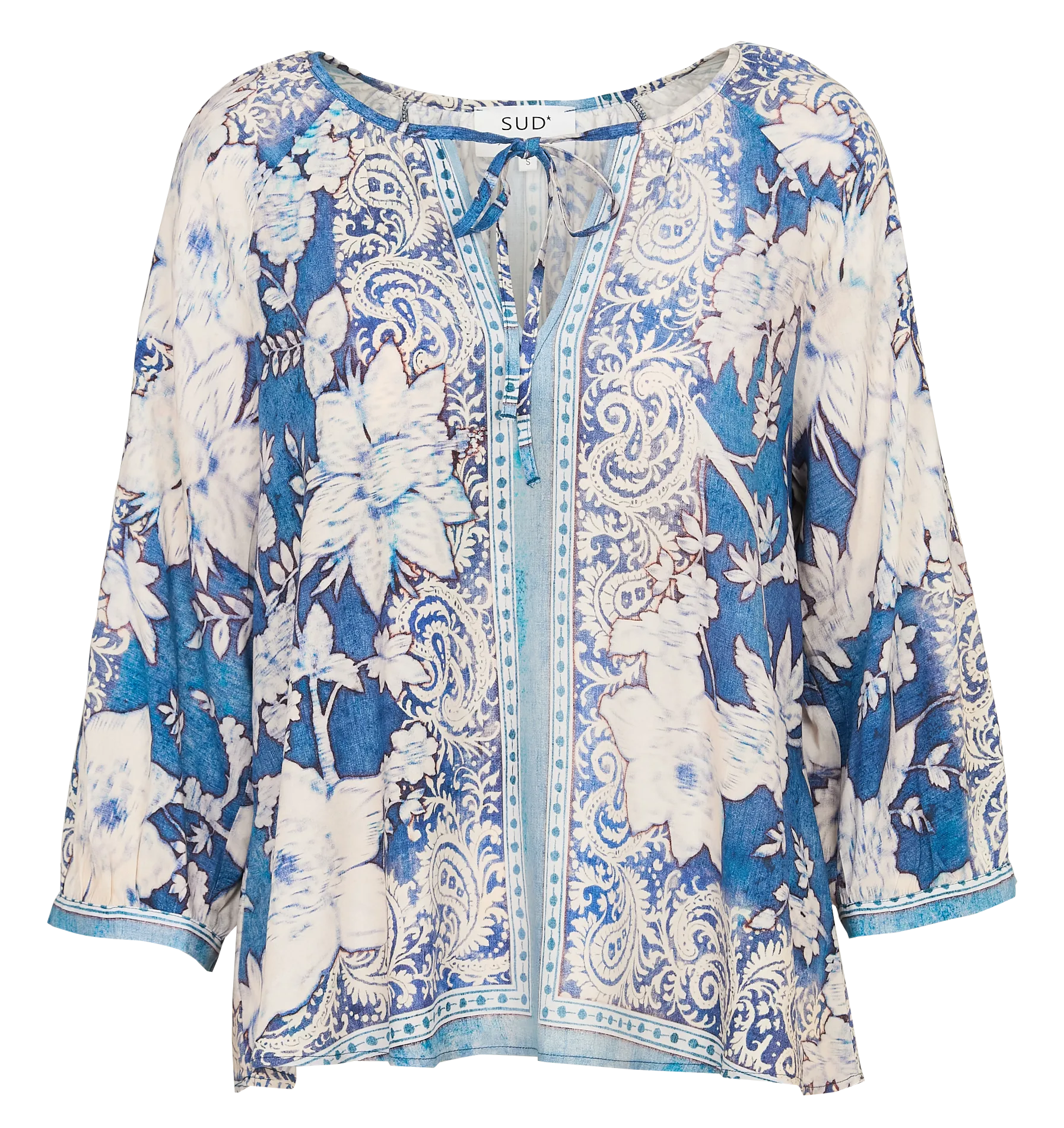 Blouse oversize imprimée Bleu TAPHNEA
