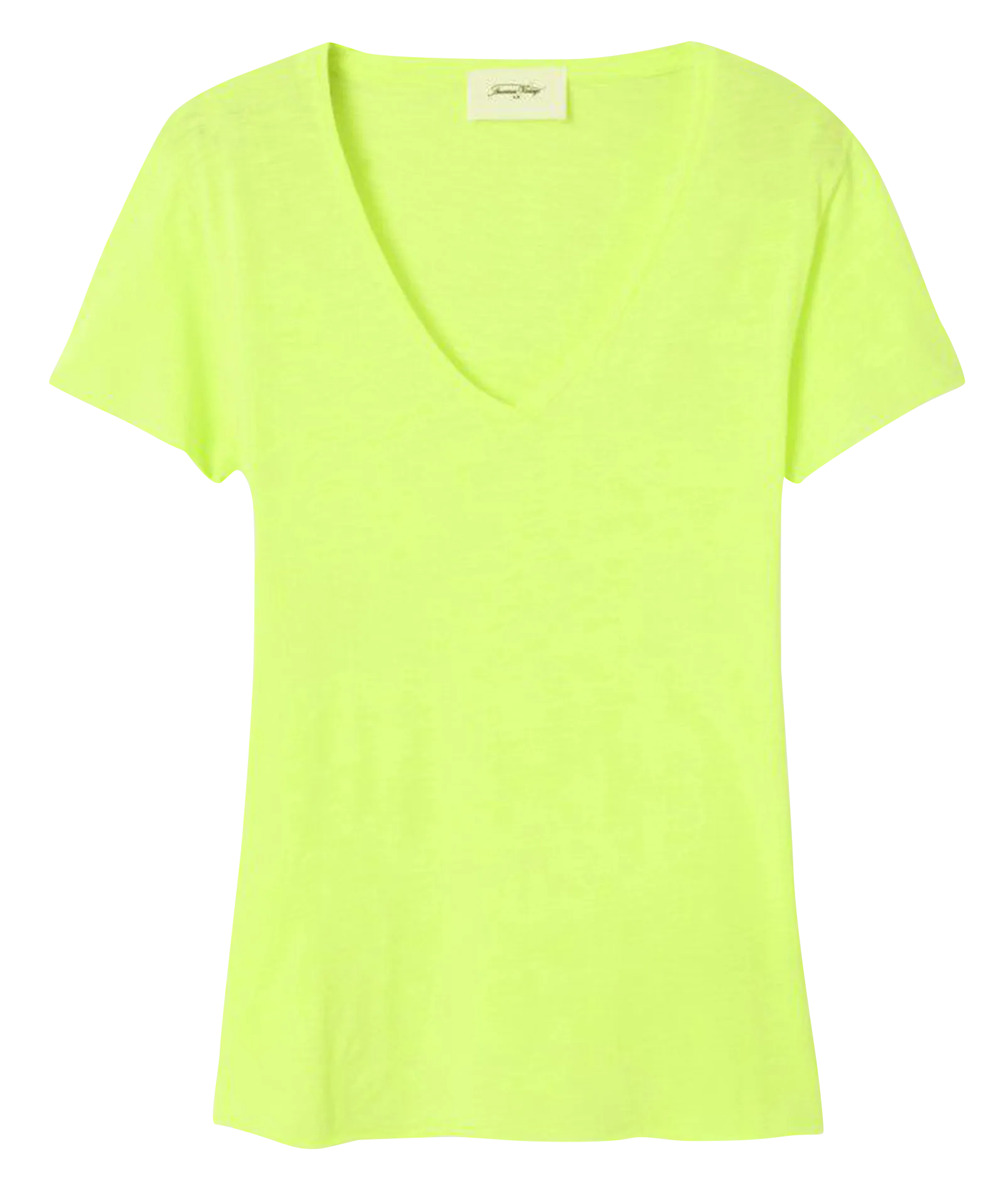 Tee-shirt droit col V en coton mélangé Jaune JACKSONVILLE