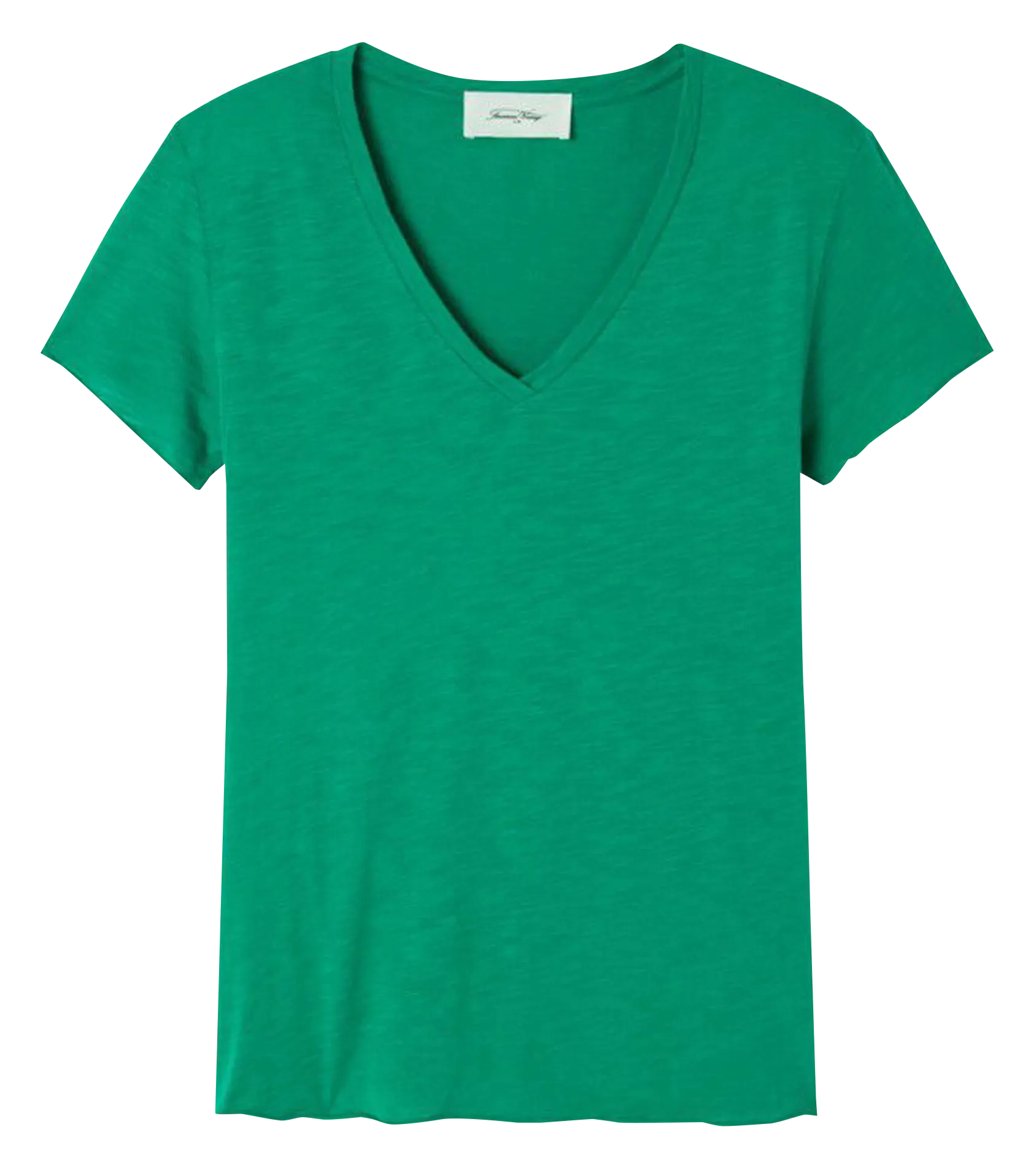 Tee-shirt droit col V en coton mélangé Vert JACKSONVILLE
