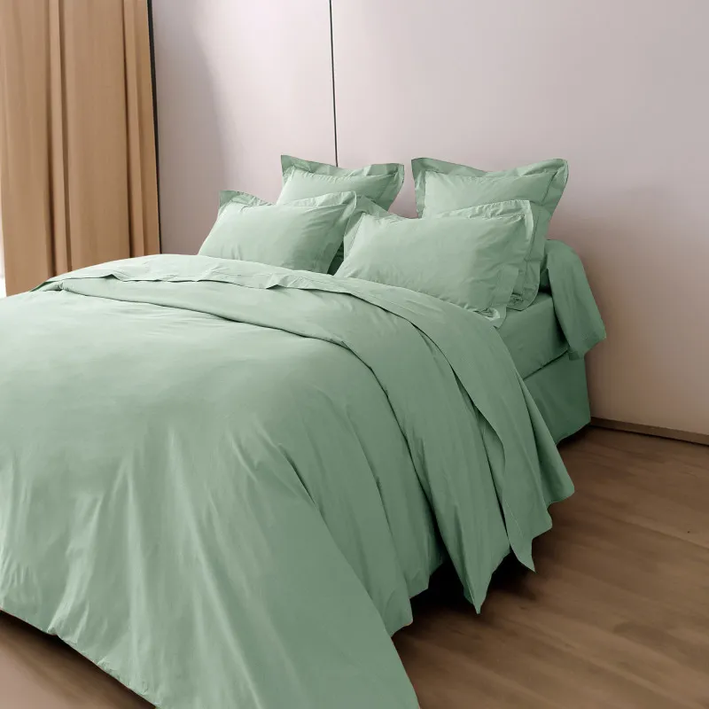 Housse de couette percale de coton peigné "julian" toutes dimensions coton pur Bleu