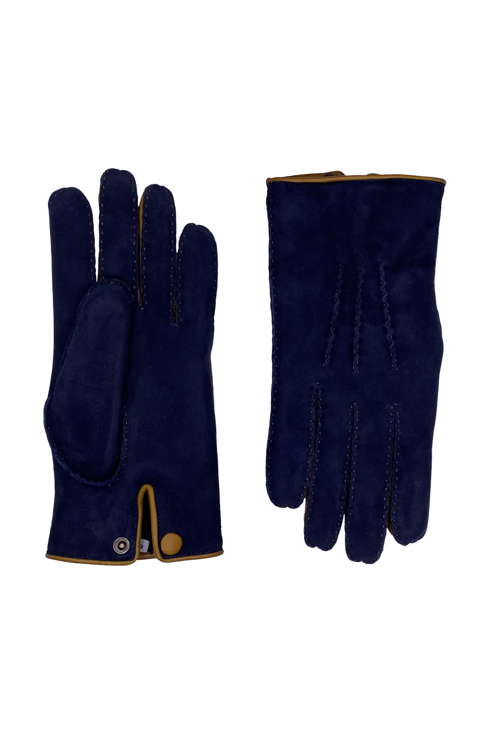 David gants en cuir double face Bleu