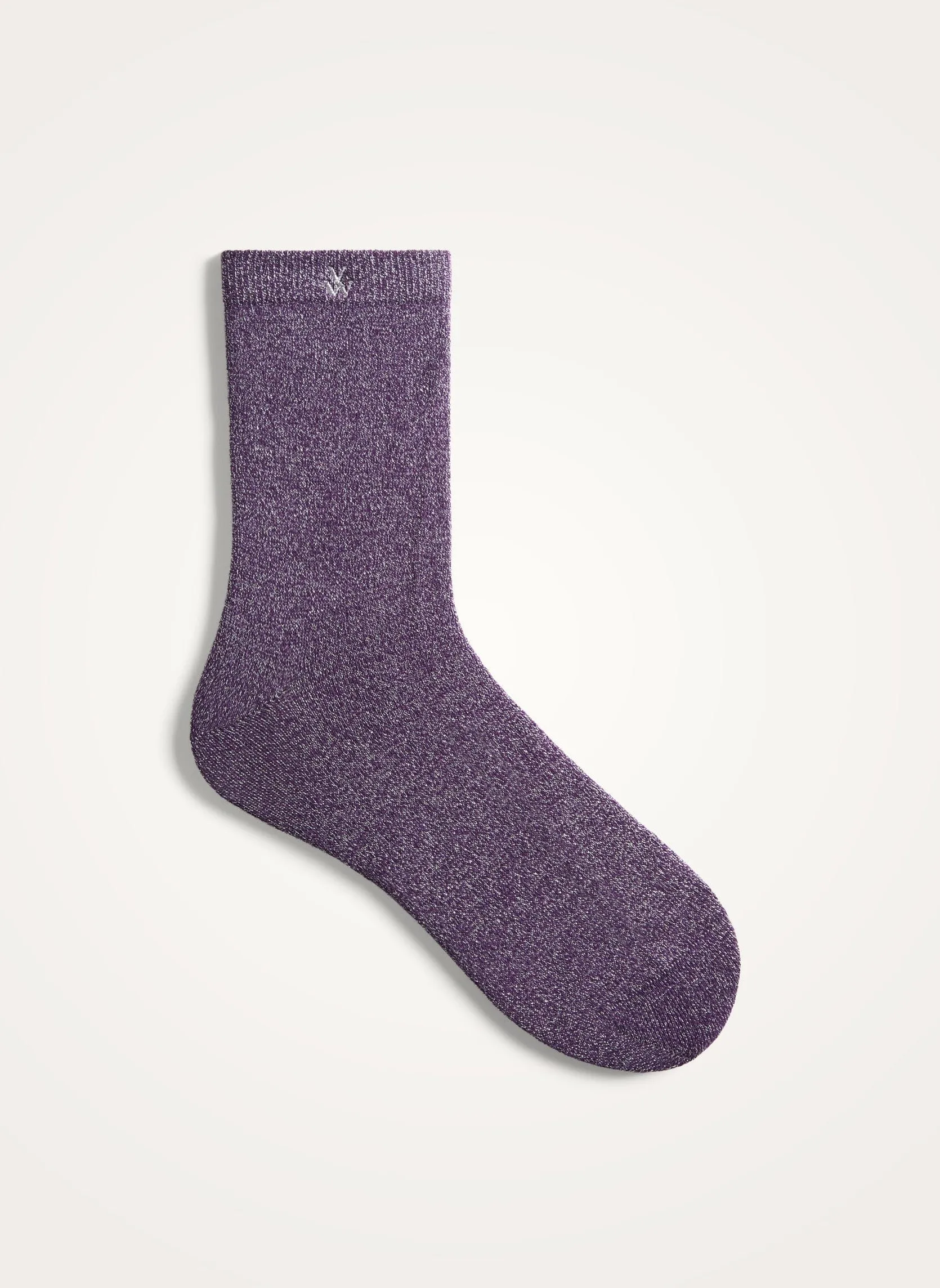Chaussettes montantes pailletées en coton mélangé Violet AMBRE