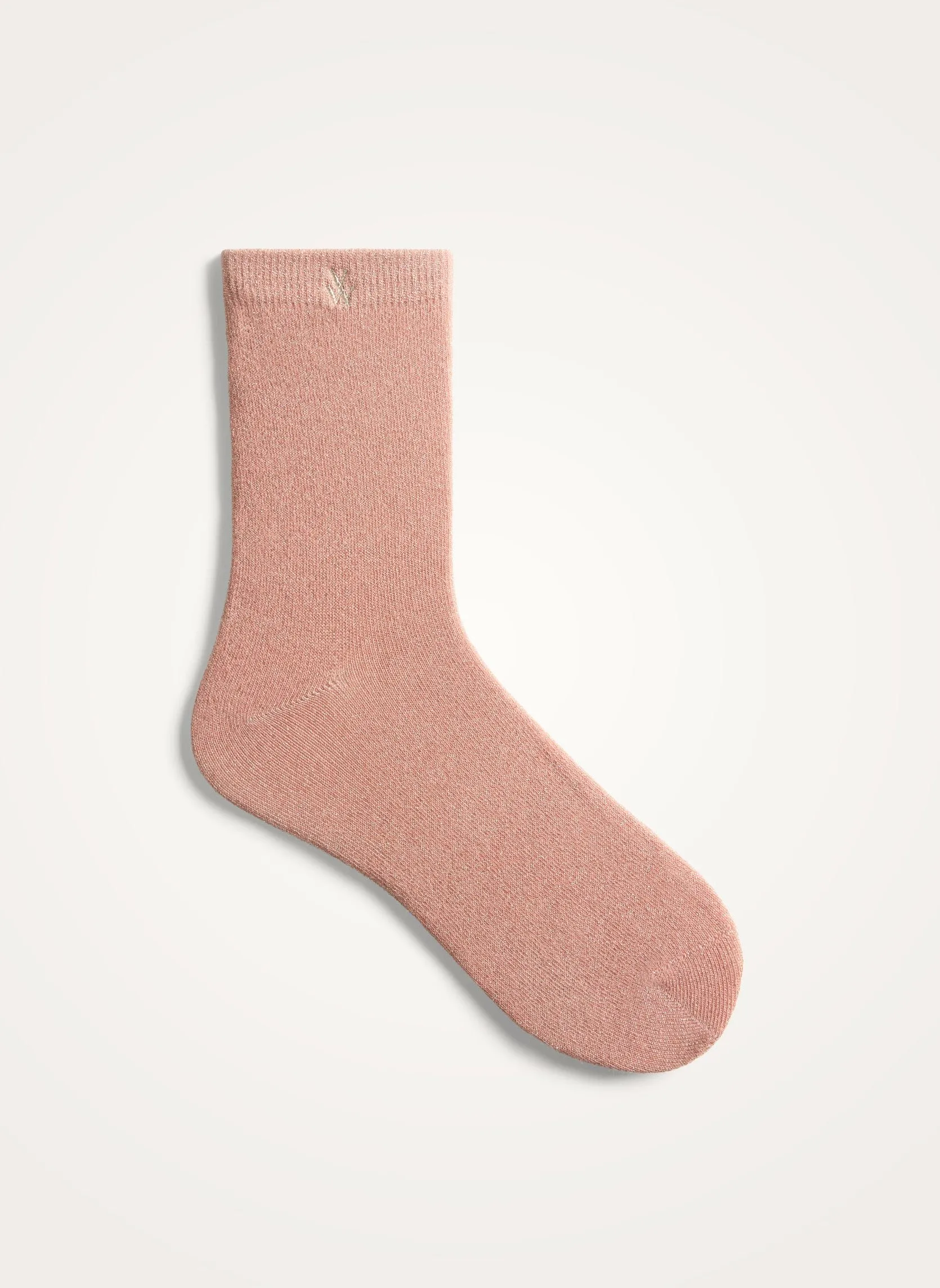 Chaussettes montantes pailletées en coton mélangé Rose AMBRE