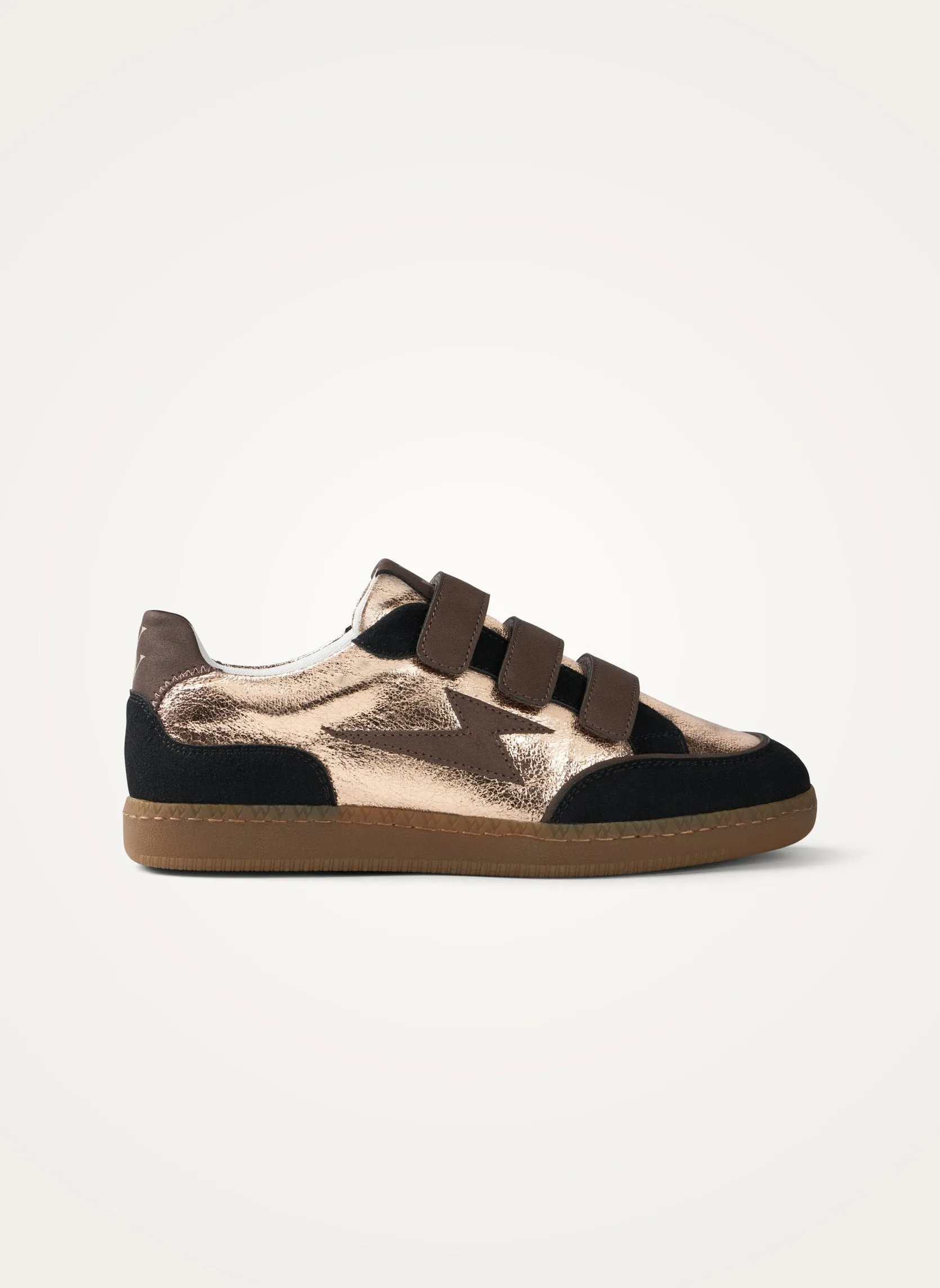 Baskets basses rétro et métallisées Doré OSANA