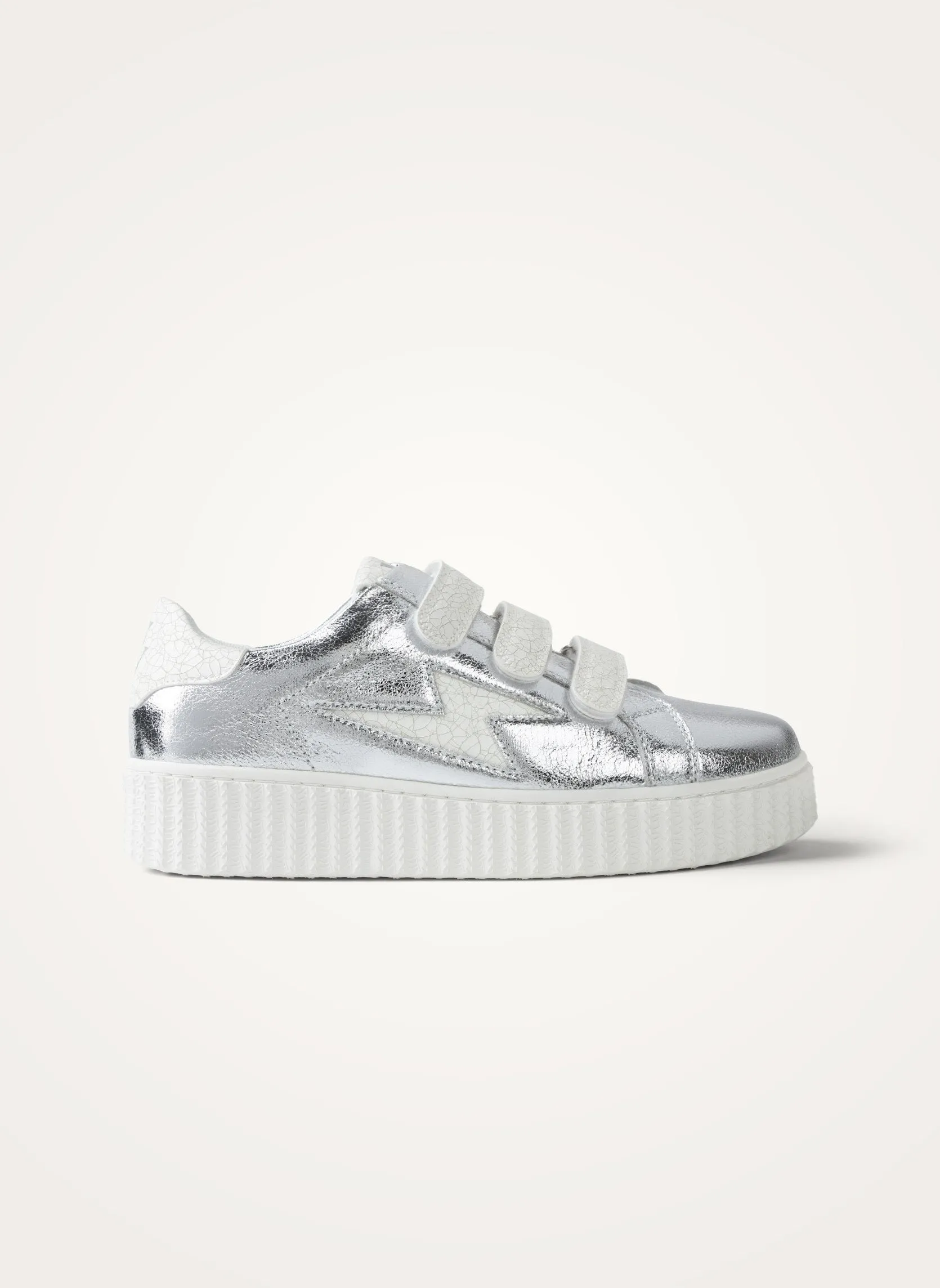 Baskets basses métallisées Argent ELMA