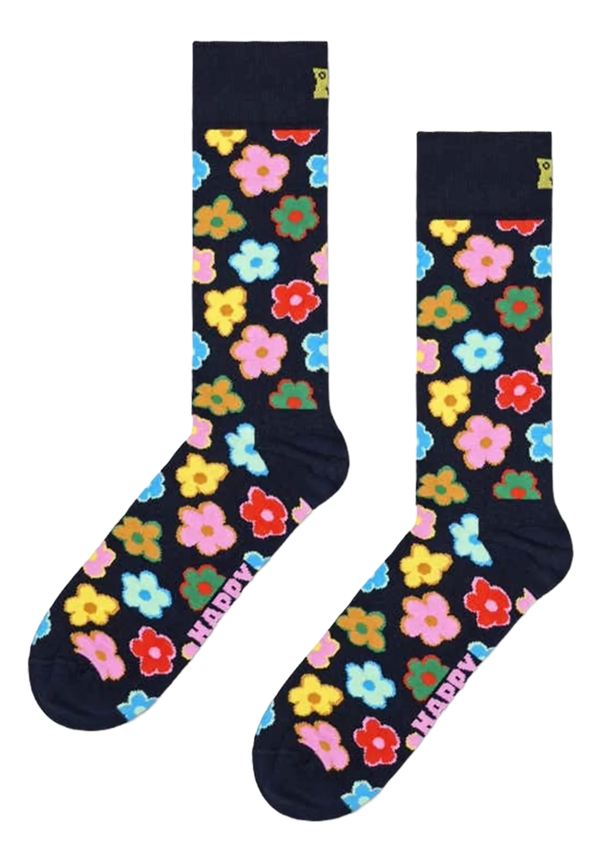 Chaussettes fleurs en coton mélangé Bleu FLOWER