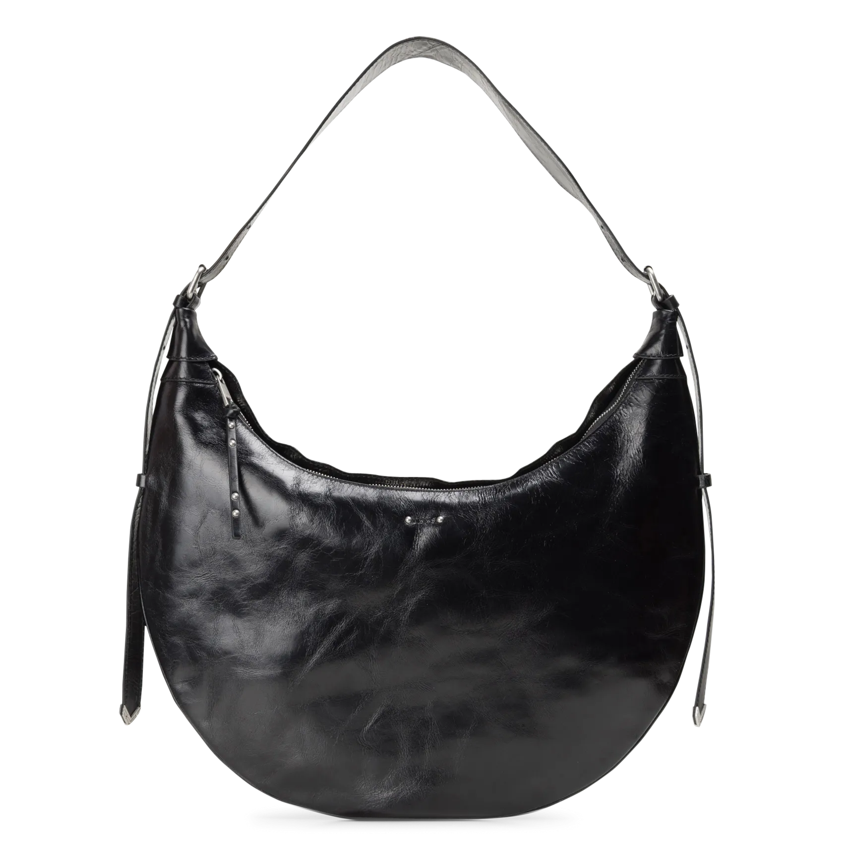 Sac demi-lune en cuir Noir ALLANE