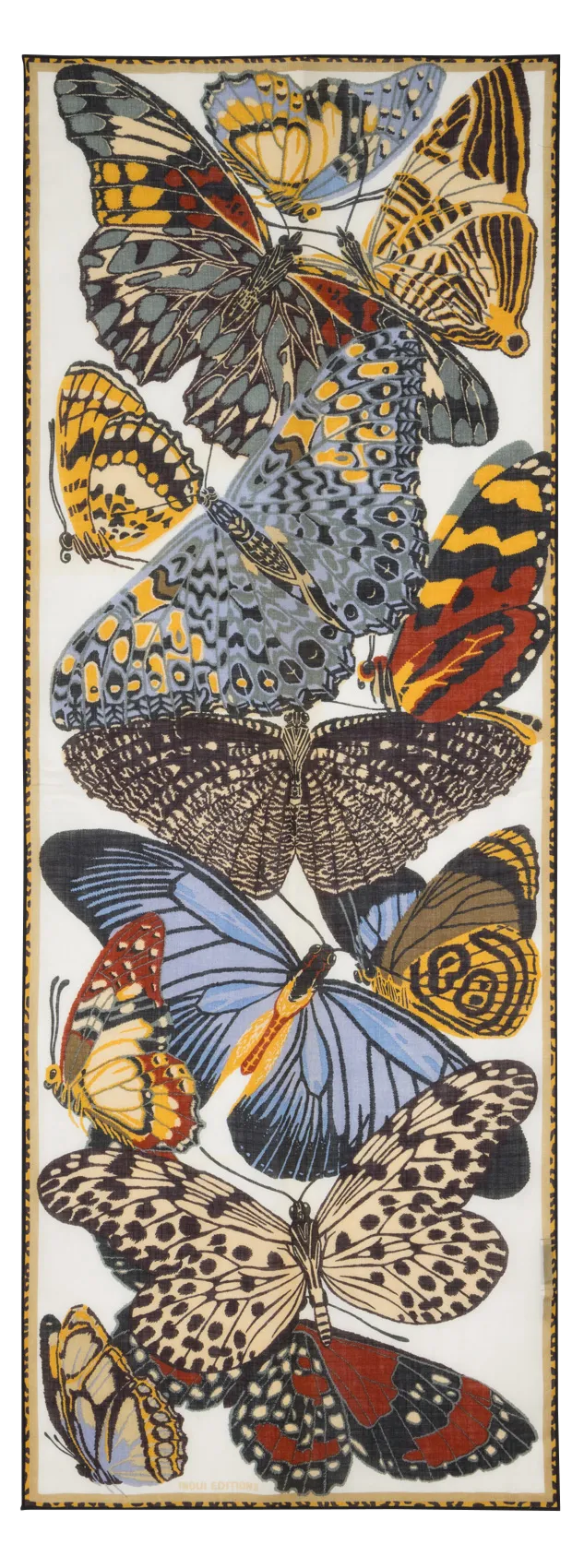 Foulard en laine imprimé Blanc PAPILLONS