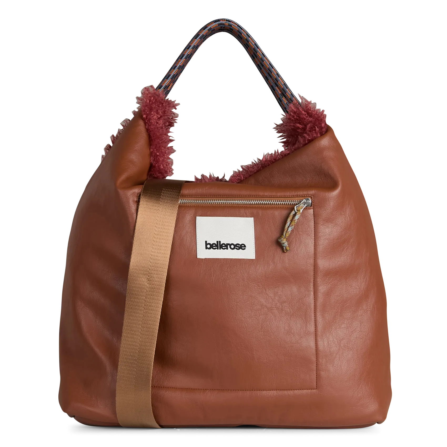 Sac cabas souple fourrure Rouge HELA