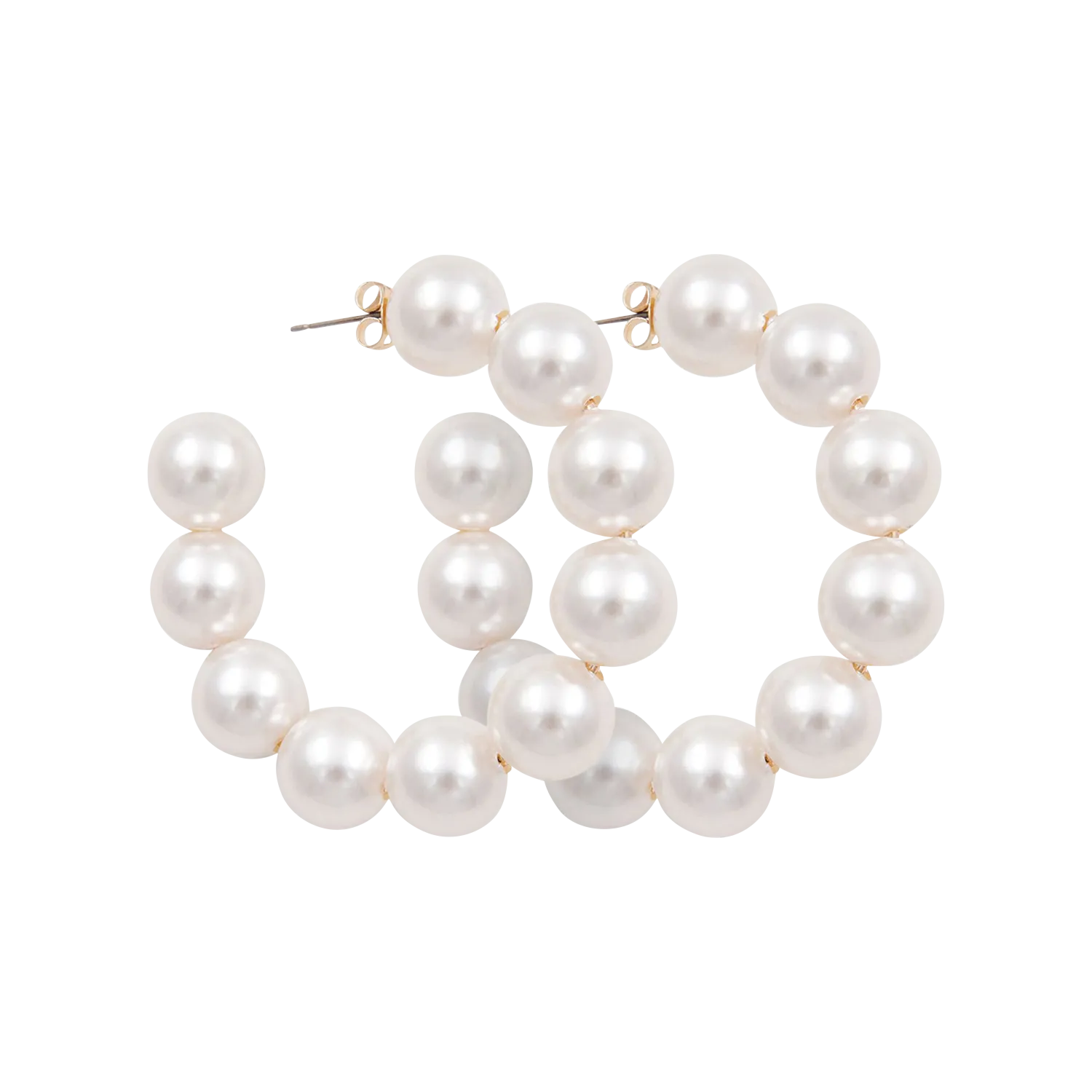 Créoles ornées de perles Blanc ILTICOLOR