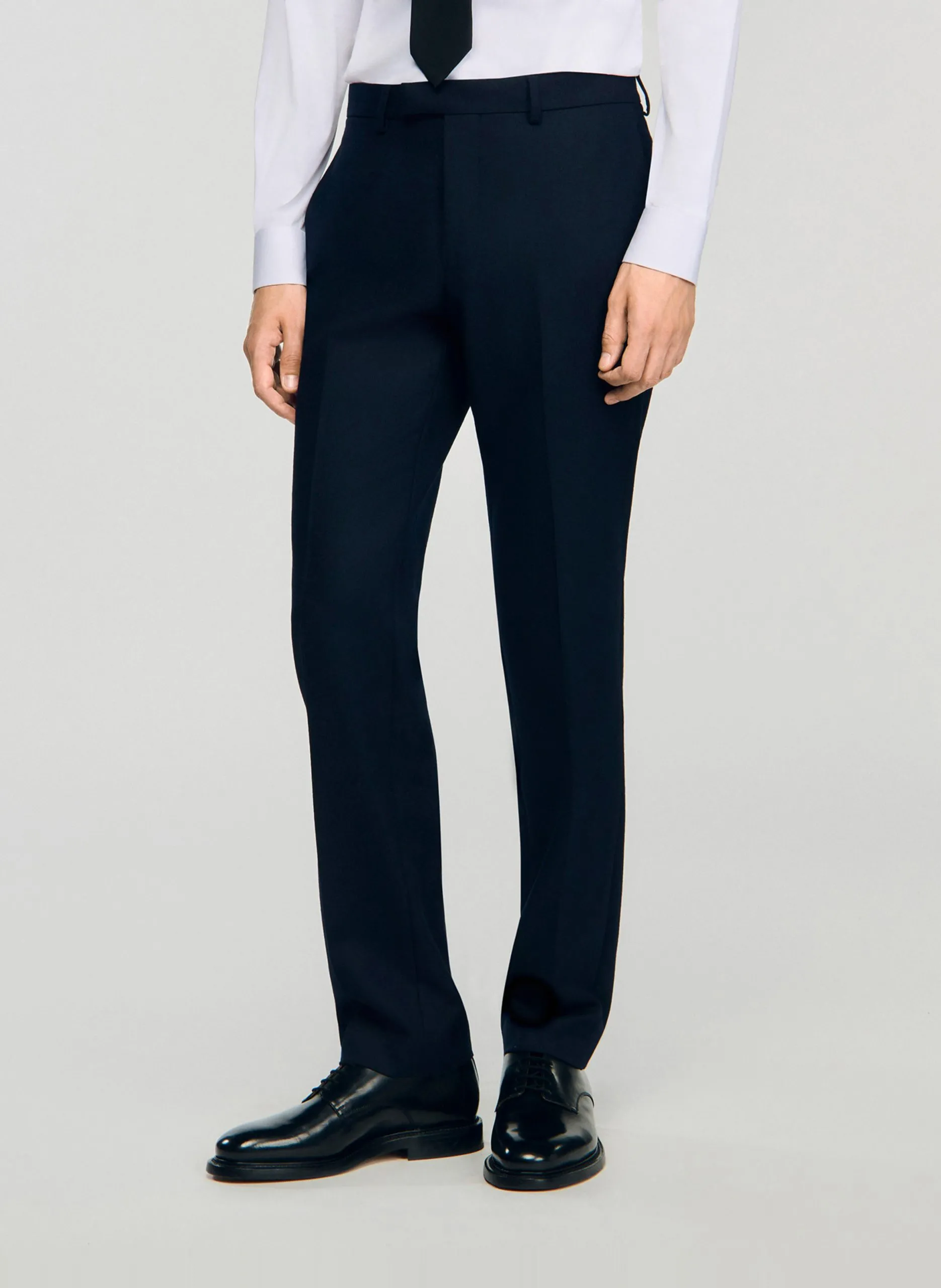 Pantalon à pinces en laine Bleu