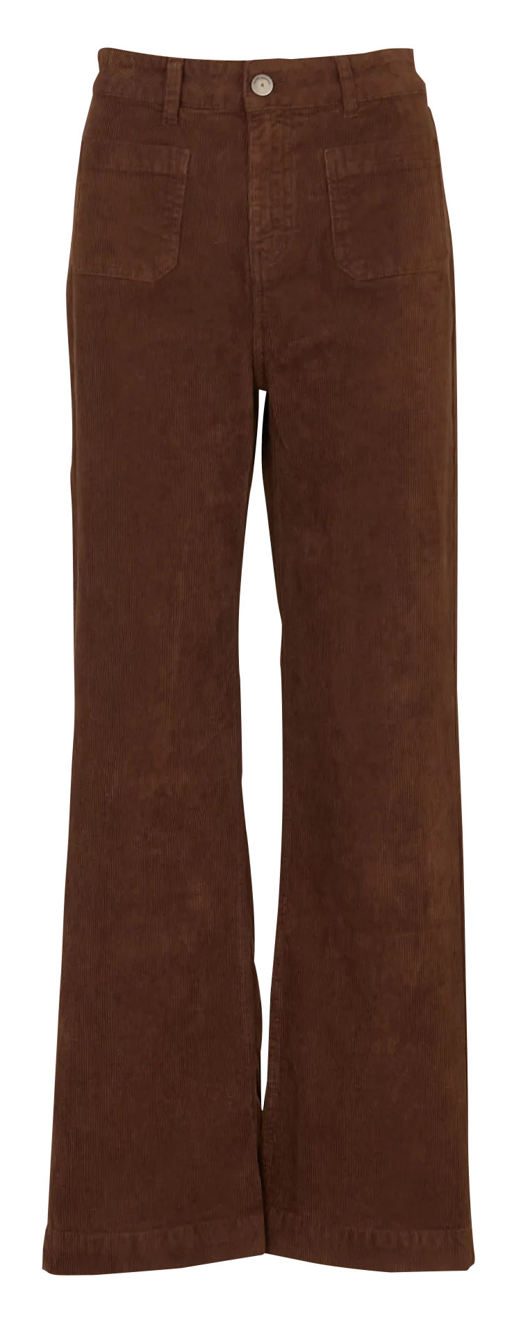 Pantalon large en coton mélangé Marron PACY