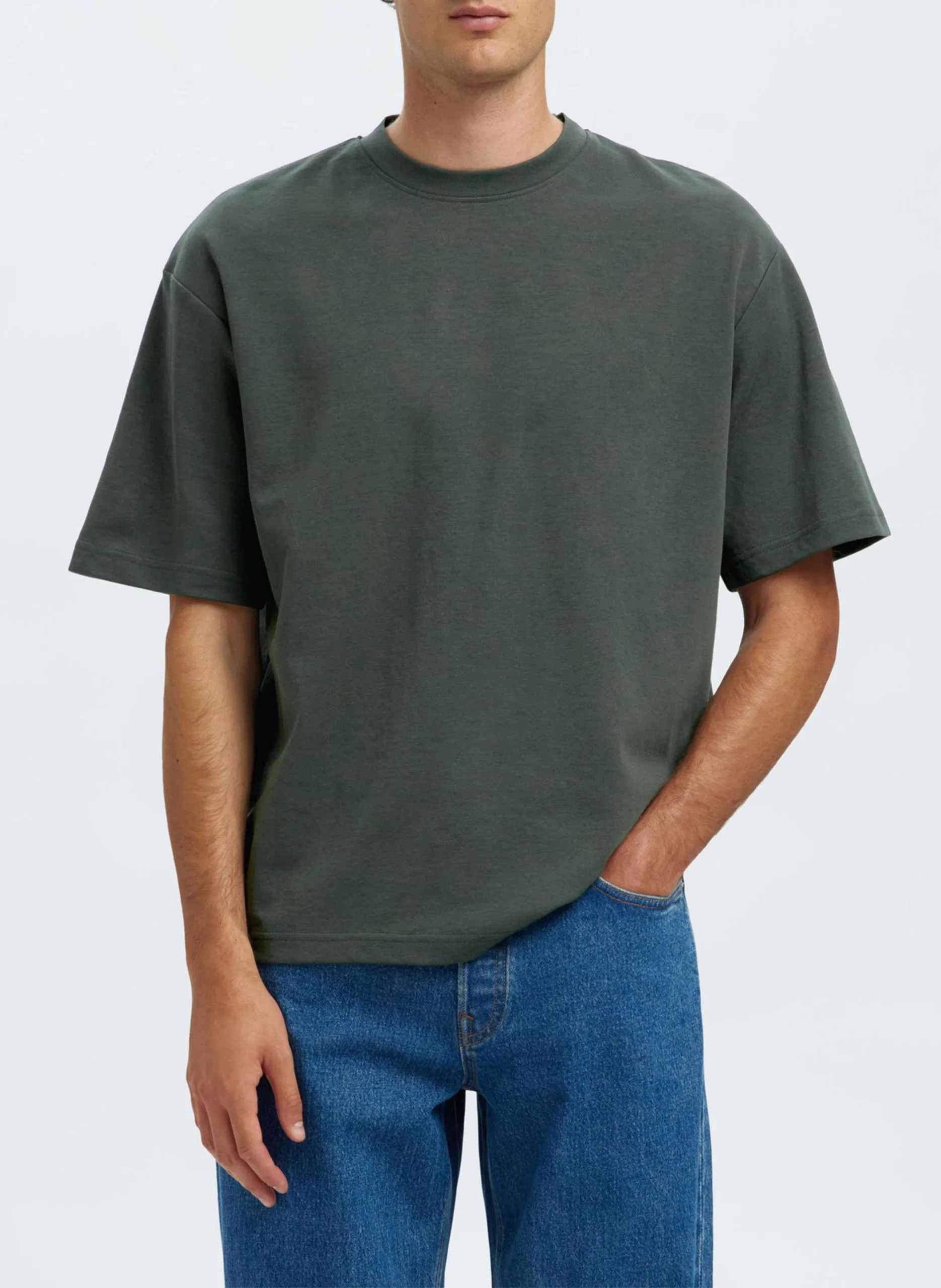 Tee-shirt oversize en coton bio mélangé Vert LOOSEOSCAR