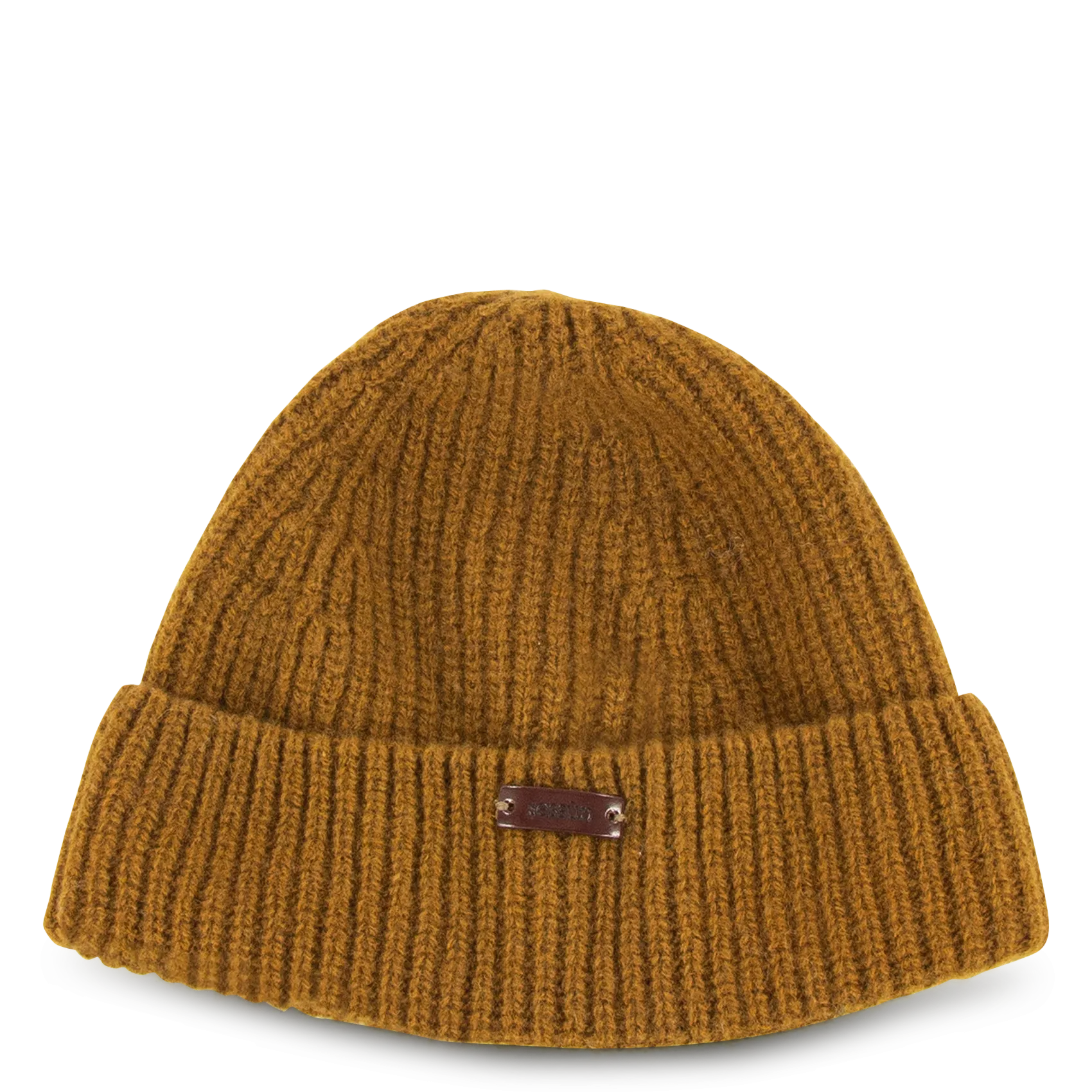 Bonnet à revers en maille unie Marron CAPINO