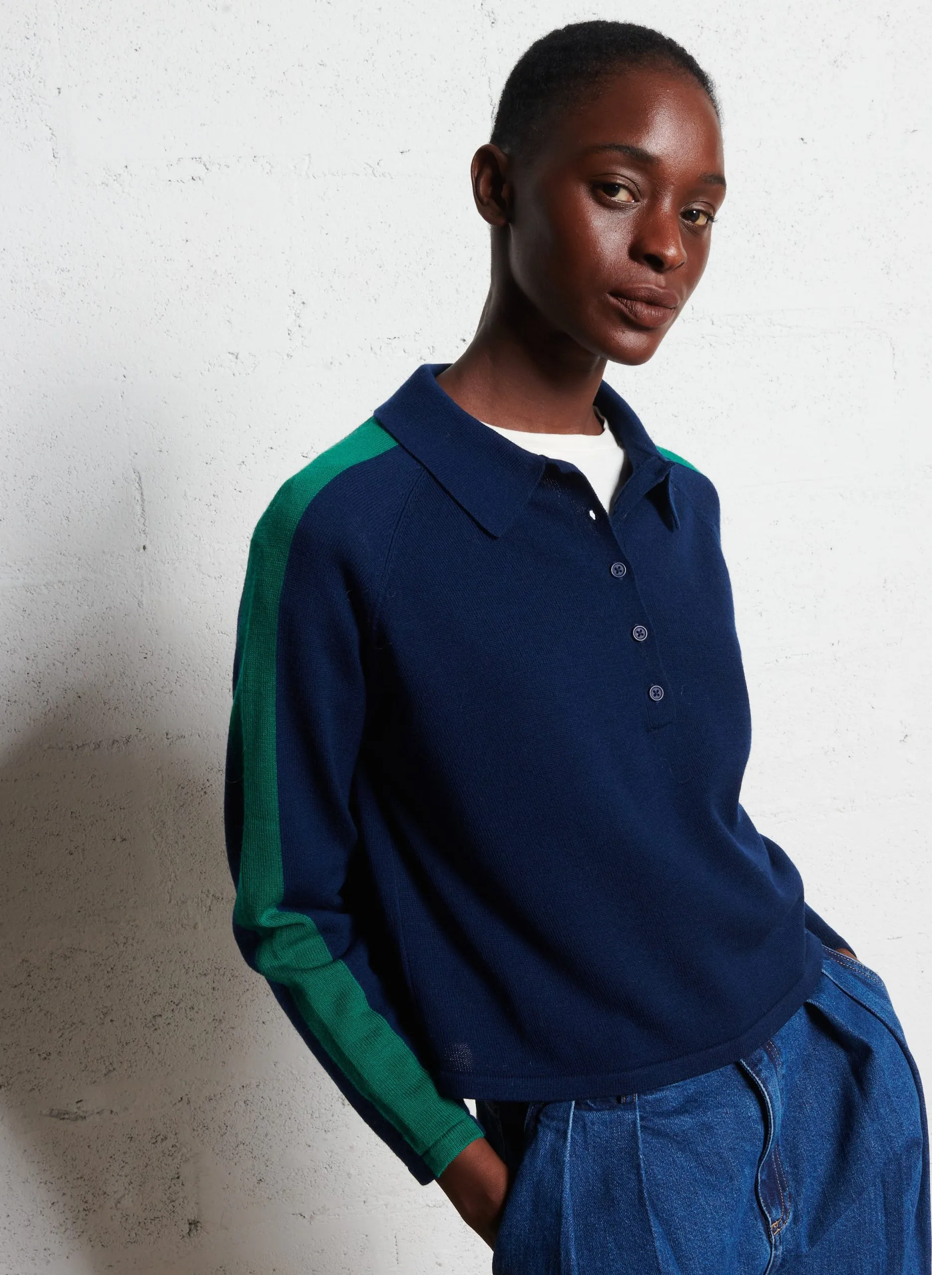 Pull oversize en laine Bleu FRANK