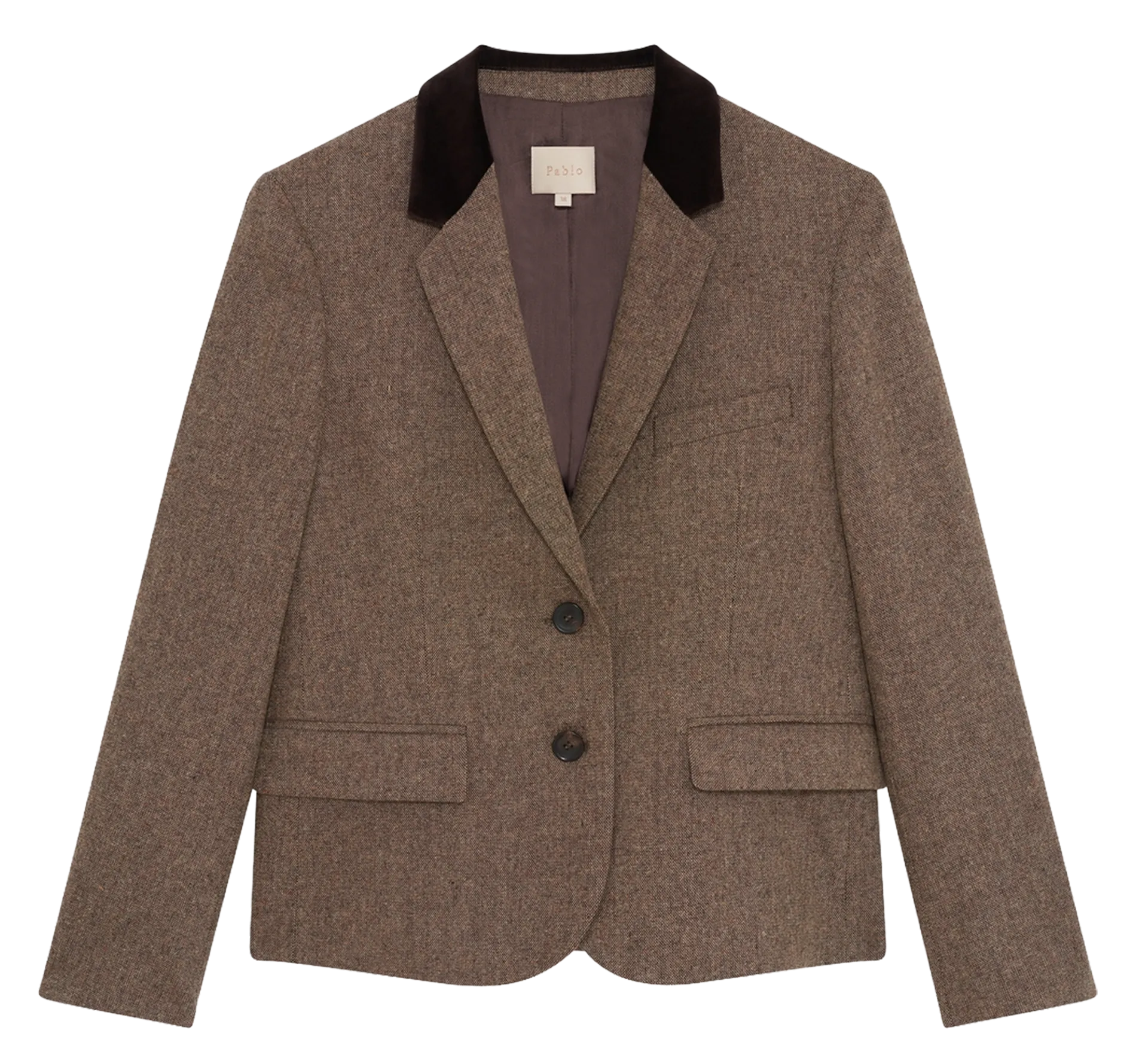 Veste de tailleur en laine mélangée Beige NISA