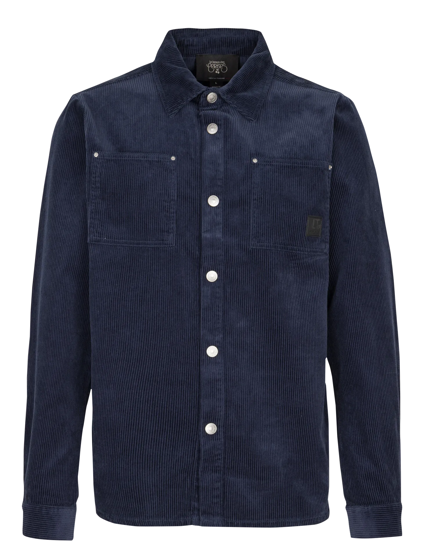 Chemise droite en velours côtelé Bleu MAGE