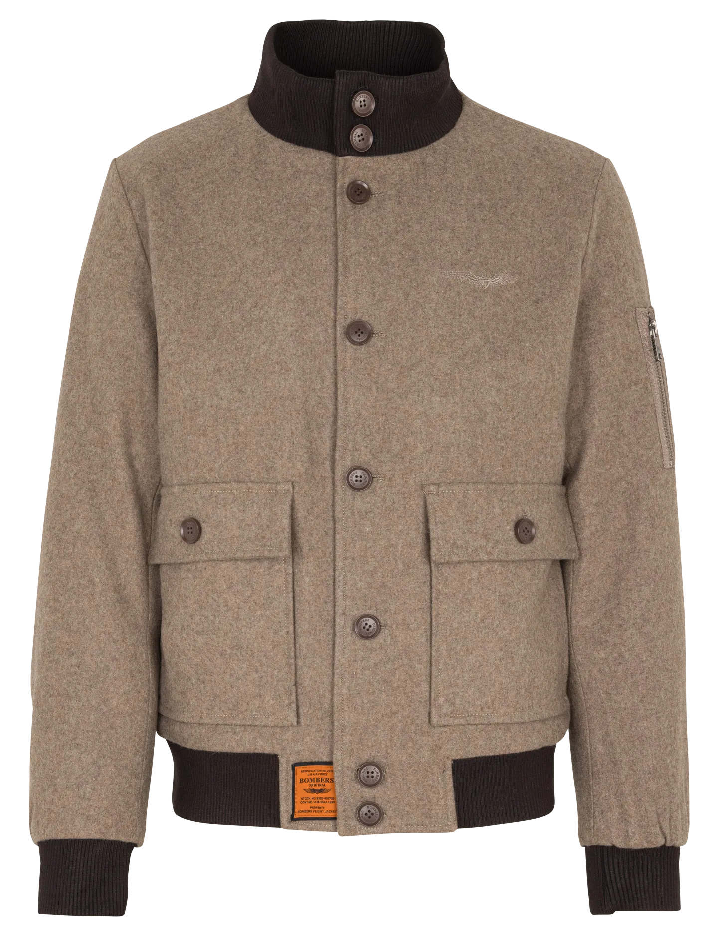 Blouson oversize col montant en laine mélangée Beige SWIFT