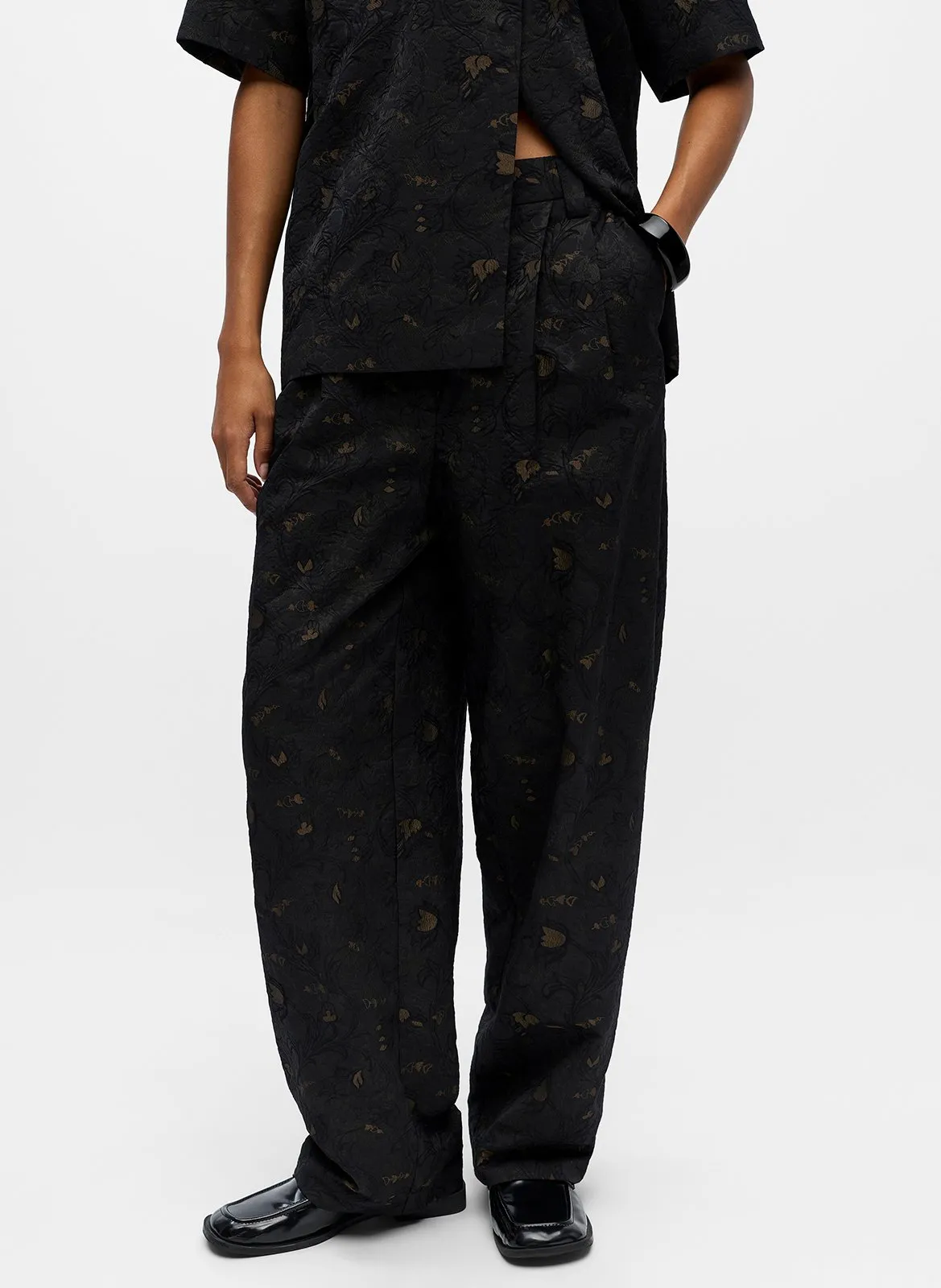 Pantalon droit à motifs Noir LOVIA