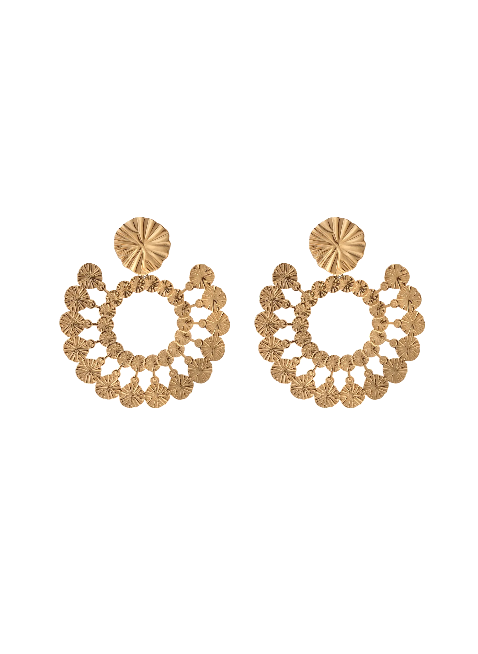 Boucles d'oreilles martelées Doré FADIA