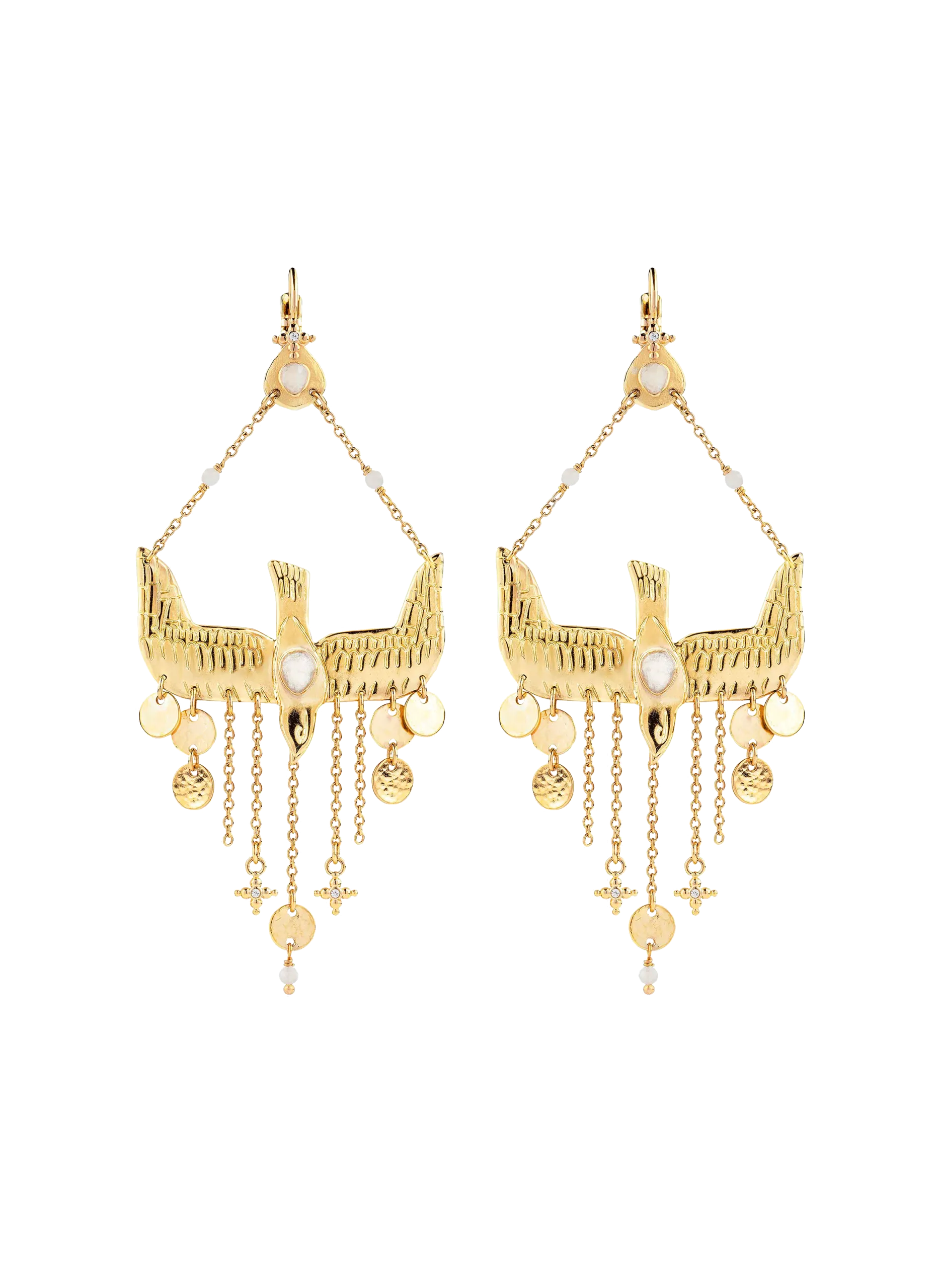 Boucles d'oreilles pendantes aigles Blanc MENNY