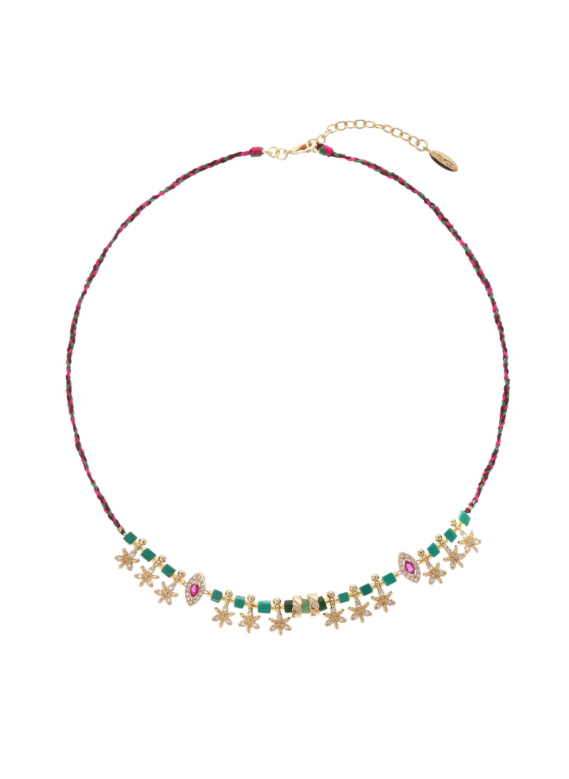 Collier de perles avec pampilles Vert JADESSY