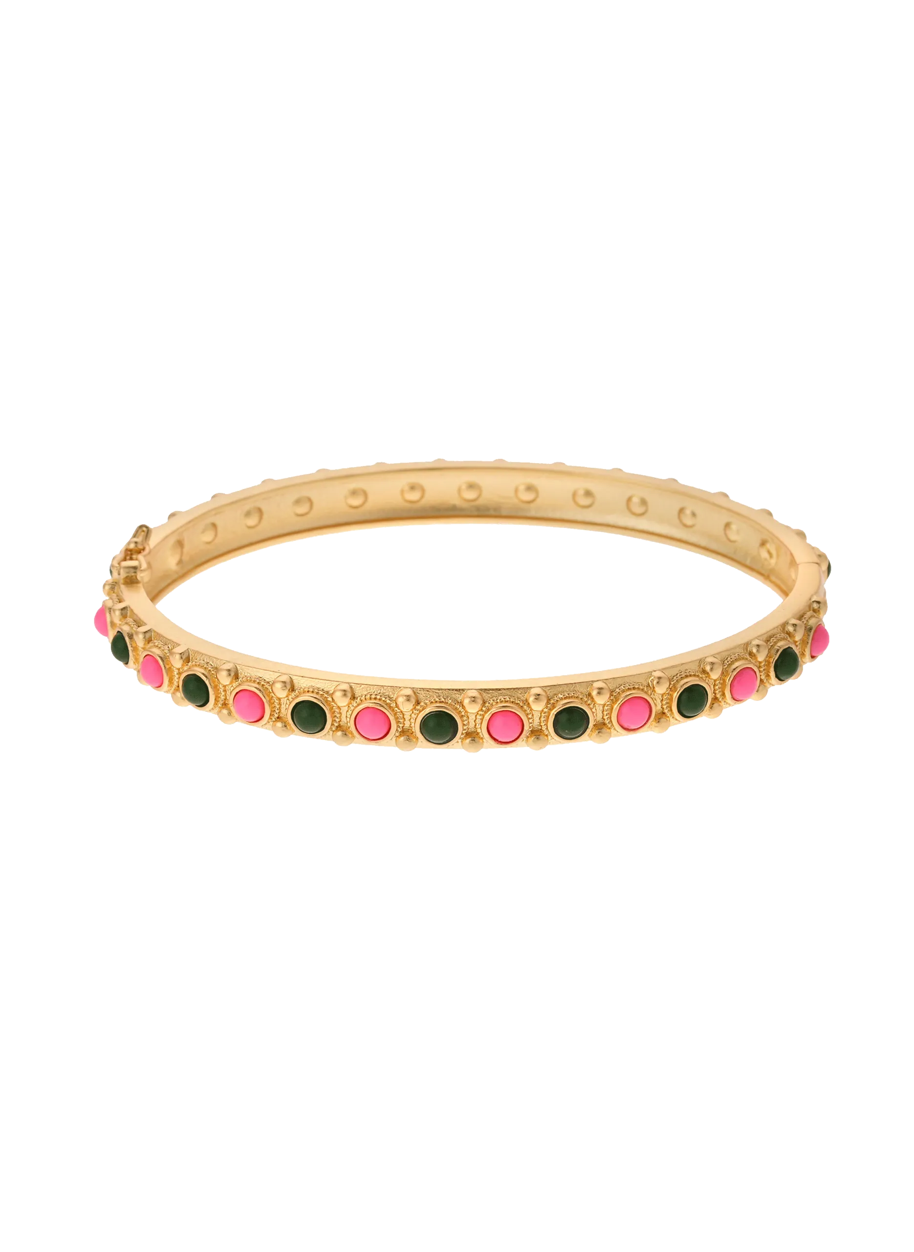 Bracelet jonc orné de cabochons Vert ISPA