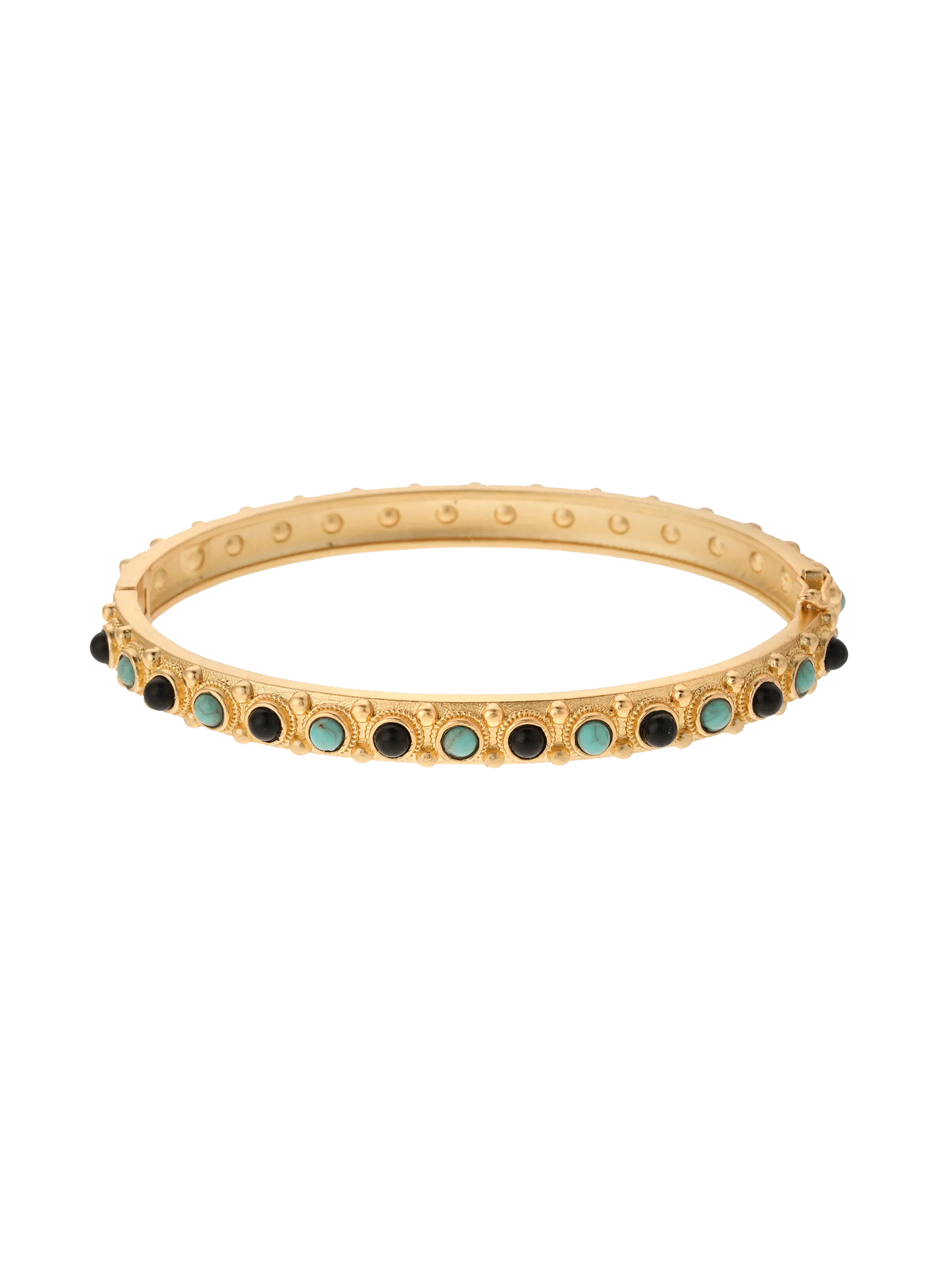 Bracelet jonc orné de cabochons Noir ISPA