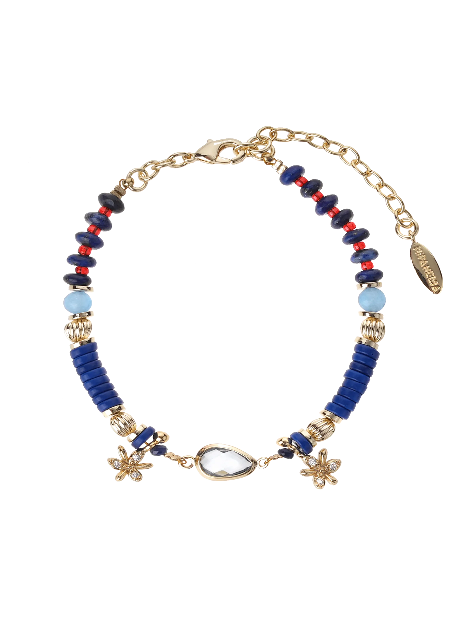 Bracelet perles réglable Bleu COSMIA