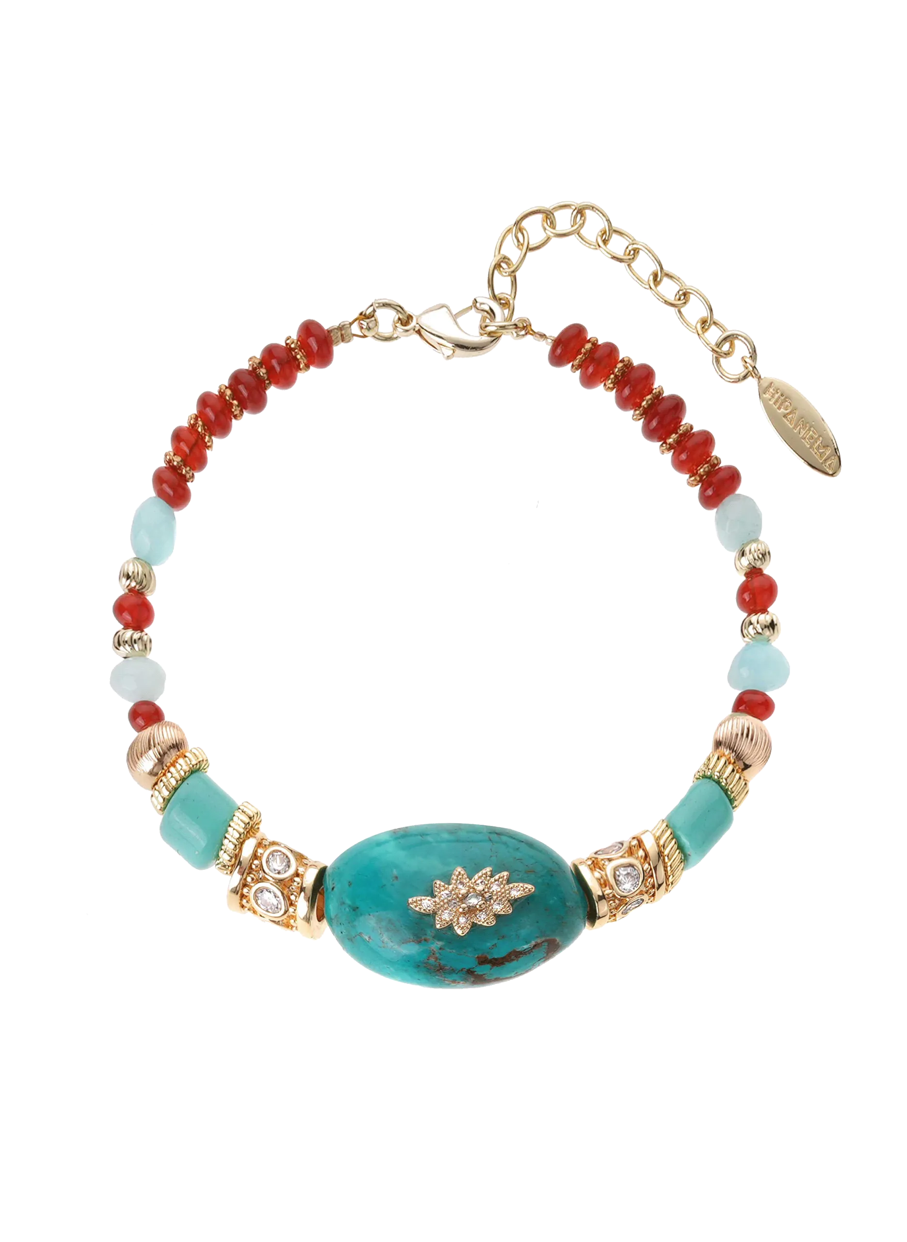 Bracelet réglable de perles Bleu TAJAR