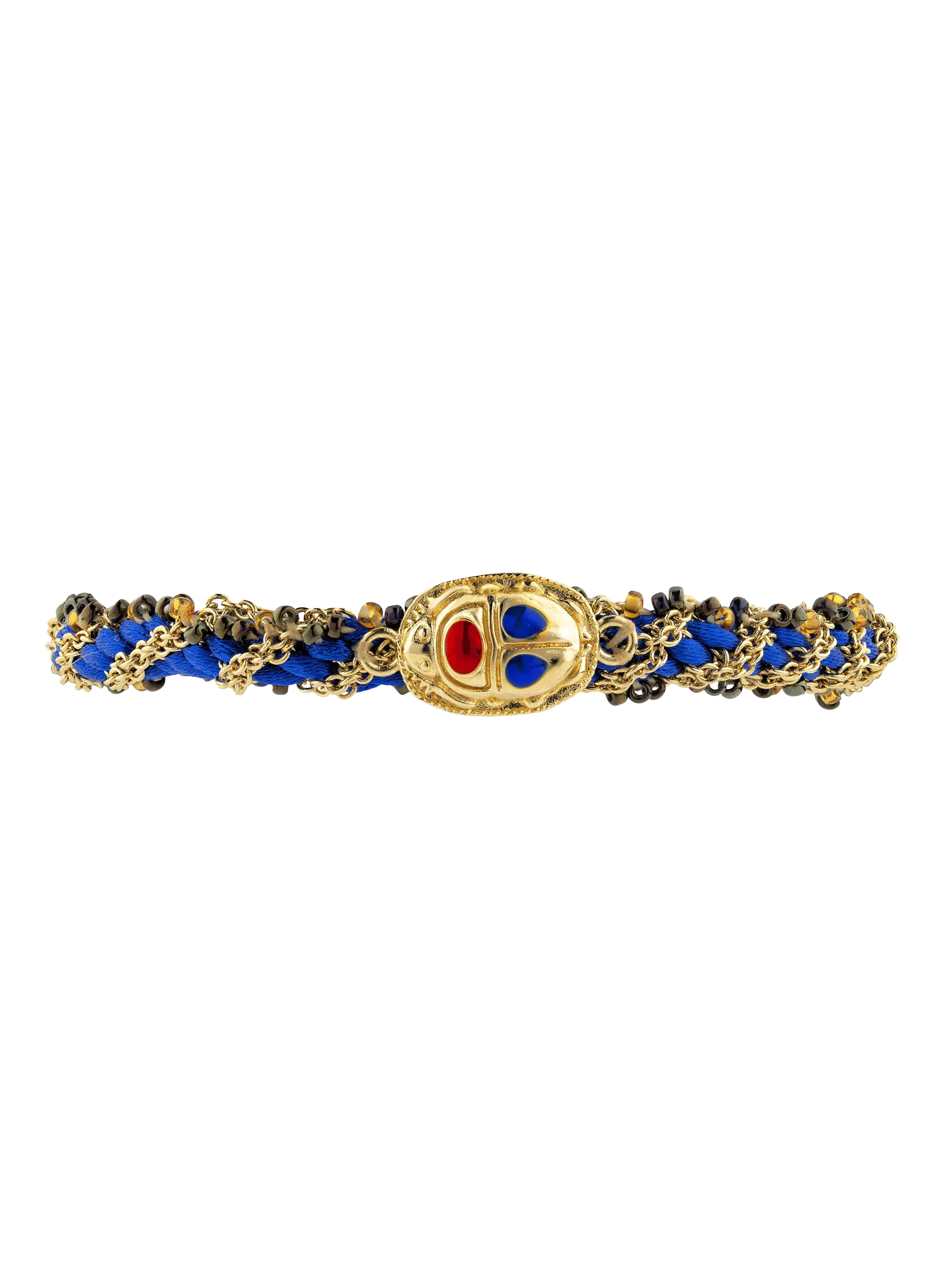 Bracelet chaîne et cabochon réglable Bleu KALAO