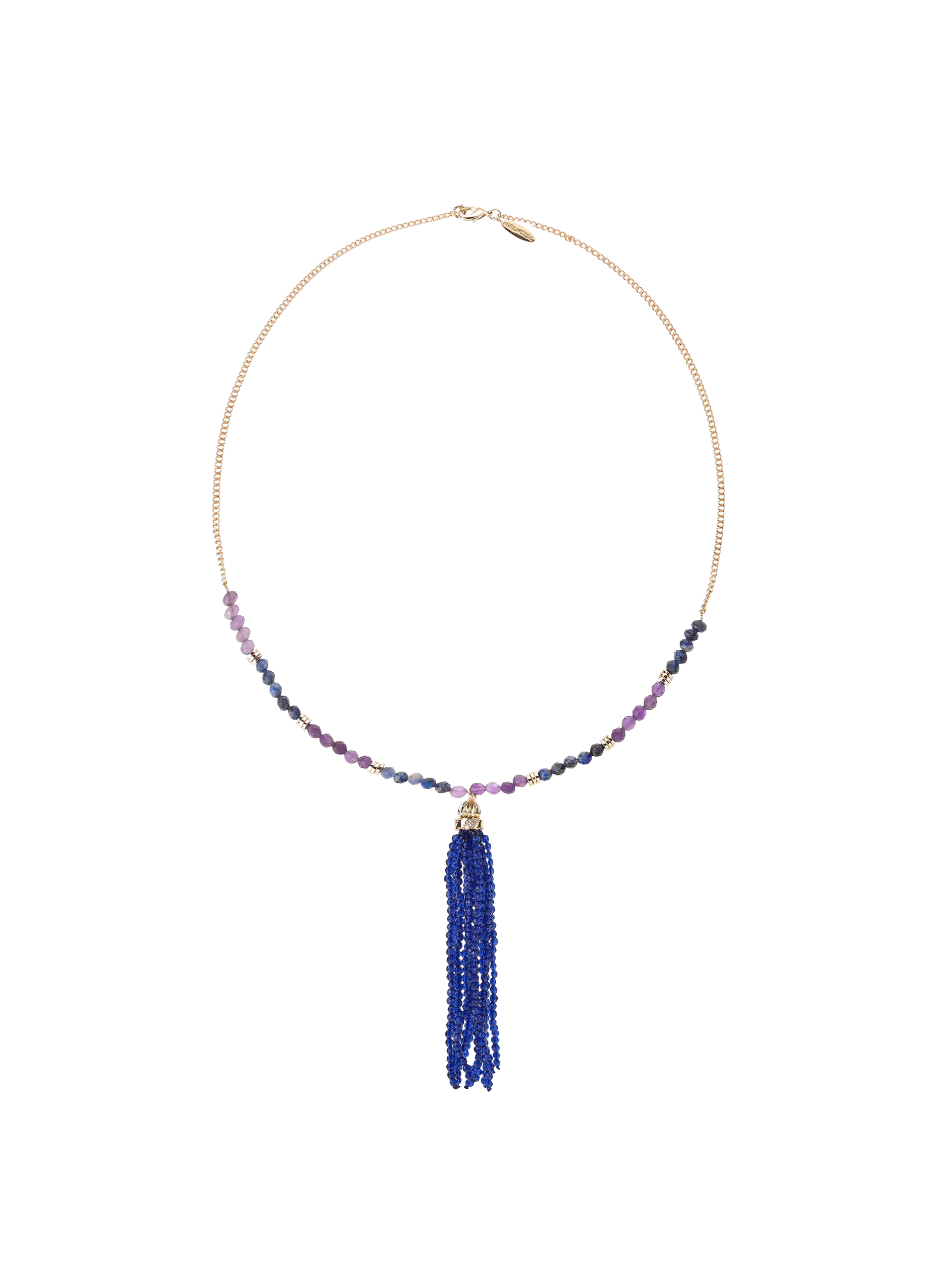 Collier chaîne avec pendentif de perles Bleu ISSA