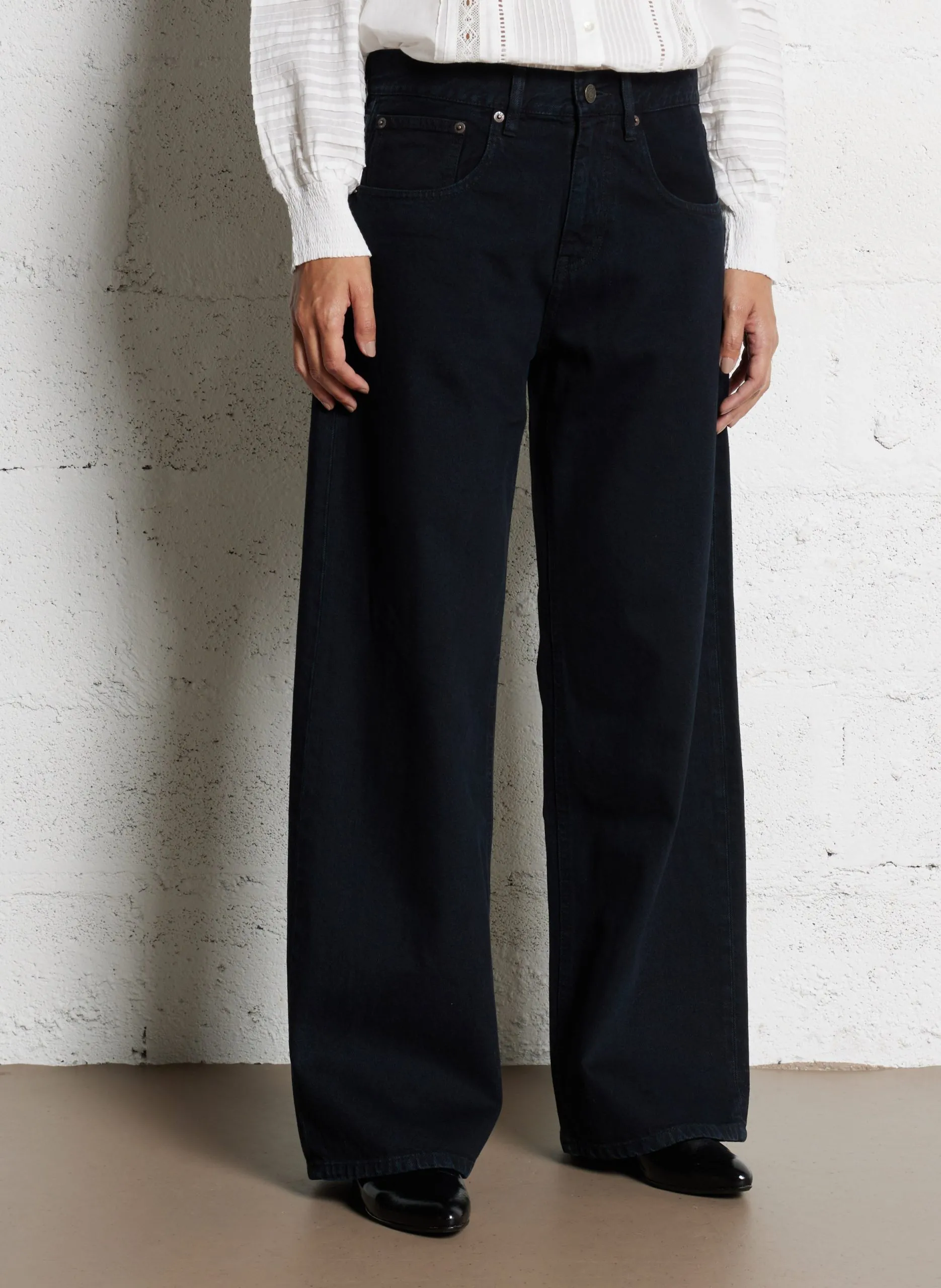 Jean large en coton Bleu RIVER